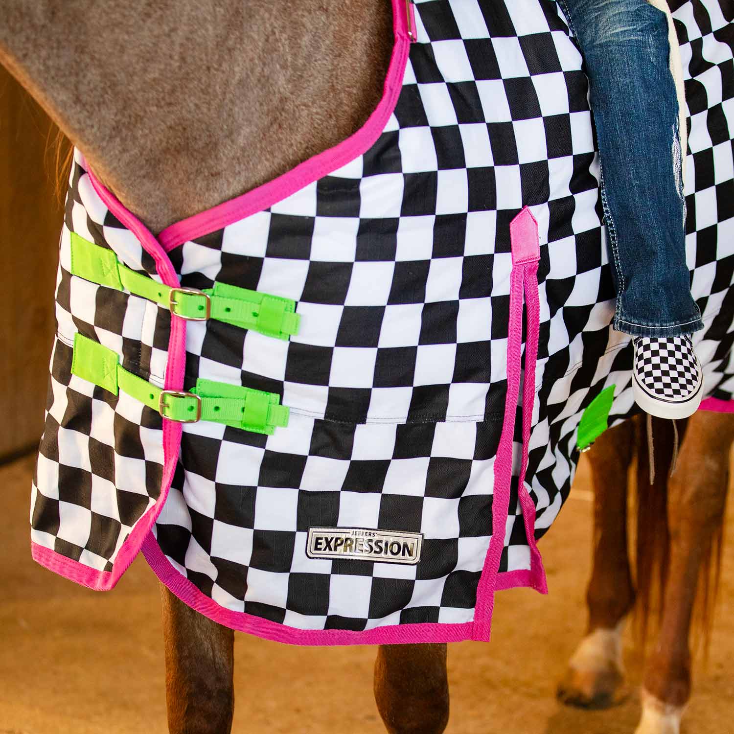 Image of Jeffers Expression 1200 Denier Standard Neck Horse Turnout Sheet, 0 Gram