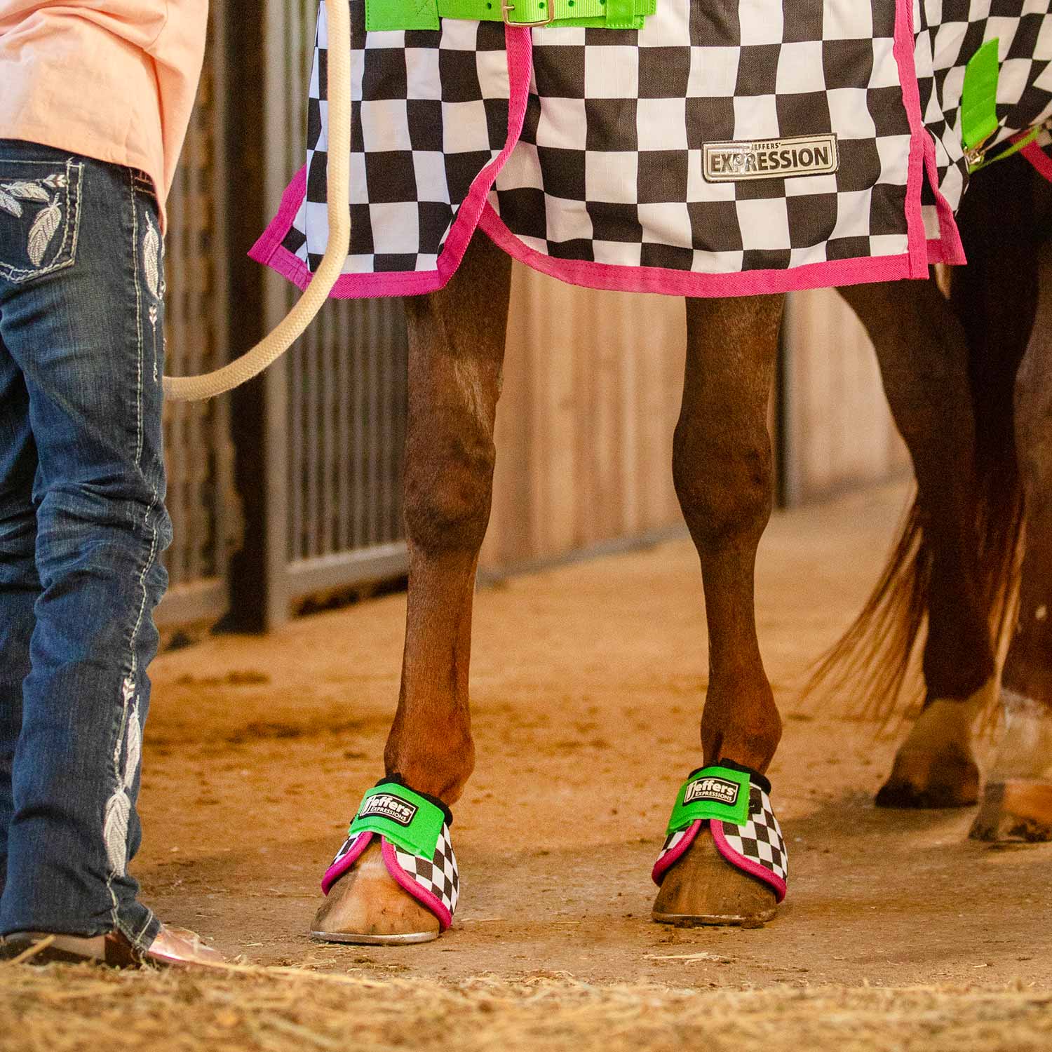 Image of Jeffers Expression No-Turn Bell Boots for Horses, Pair, Nylon
