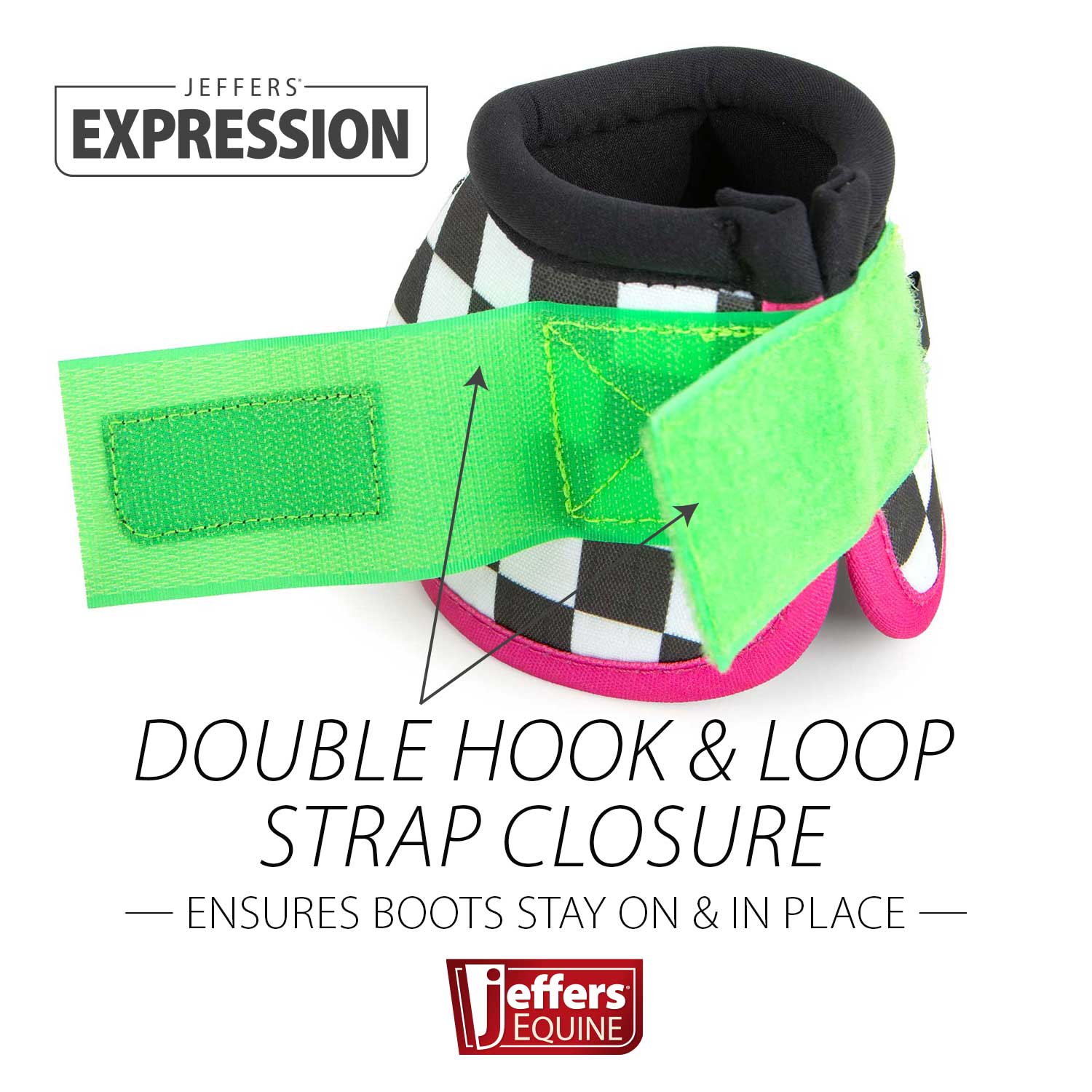 Image of Jeffers Expression No-Turn Bell Boots for Horses, Pair, Nylon