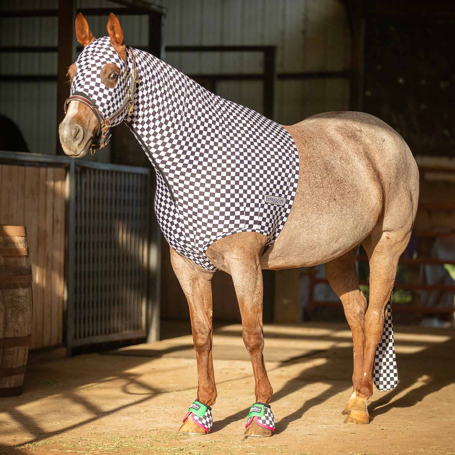 Image of Jeffers Expression Lycra Hood for Horses