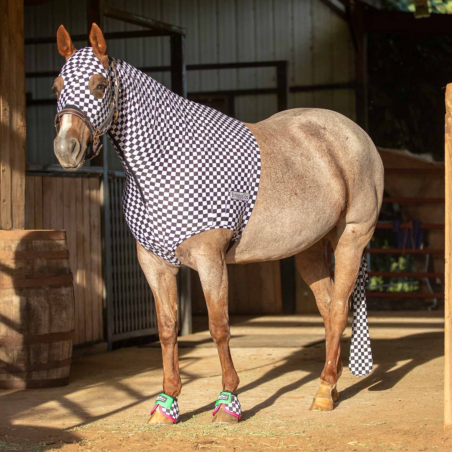 Image of Jeffers Expression Lycra Hood for Horses