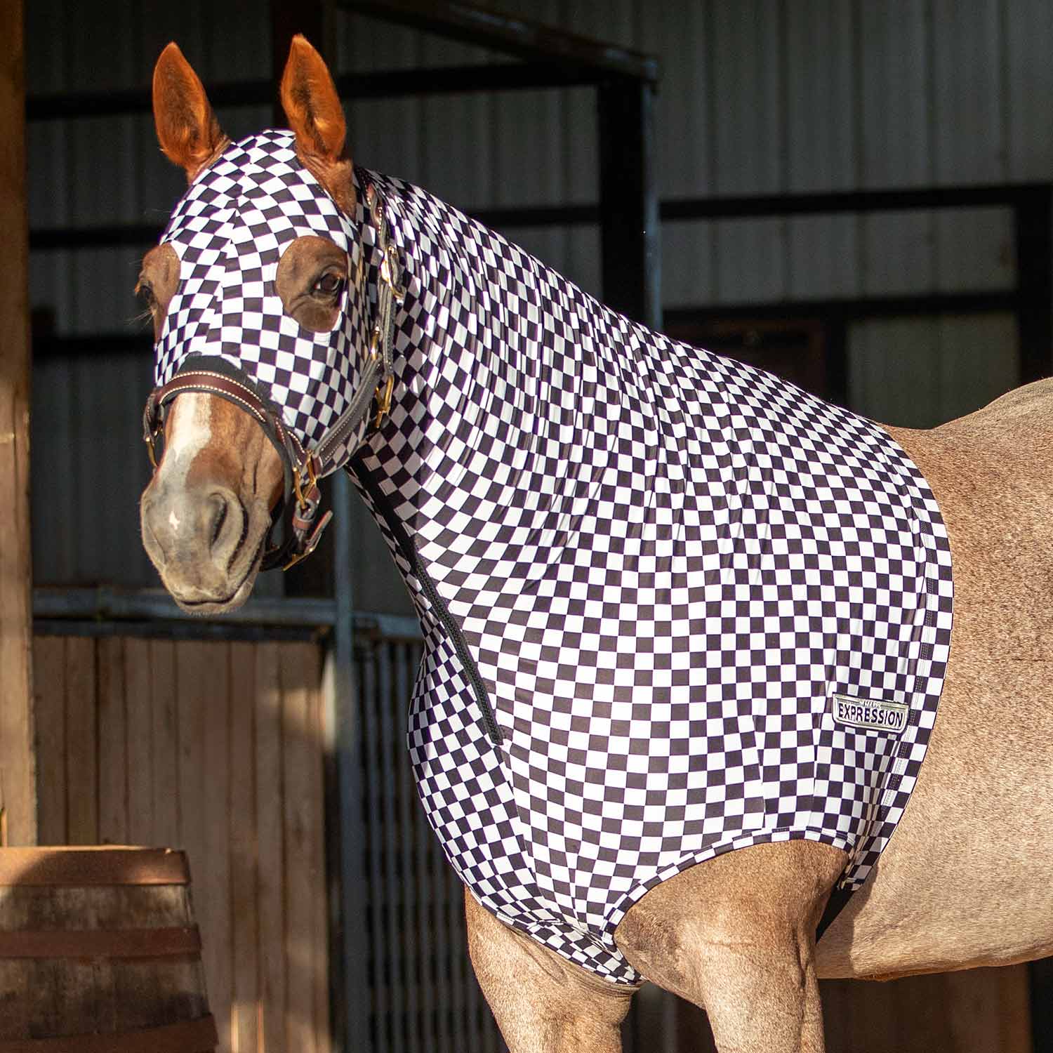 Image of Jeffers Expression Lycra Hood for Horses