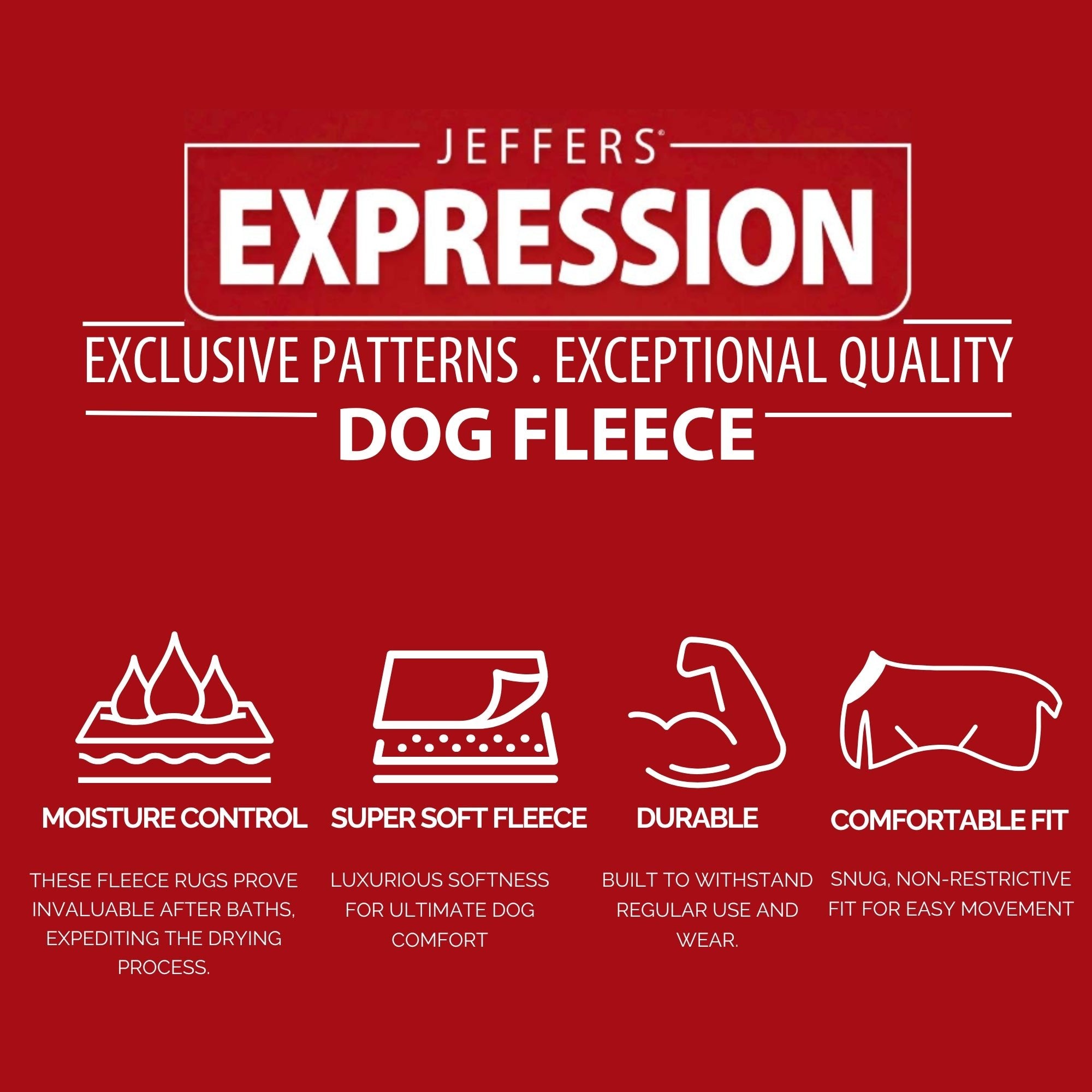 Image of Jeffers Expression Moisture-Wicking Fleece Dog Coat