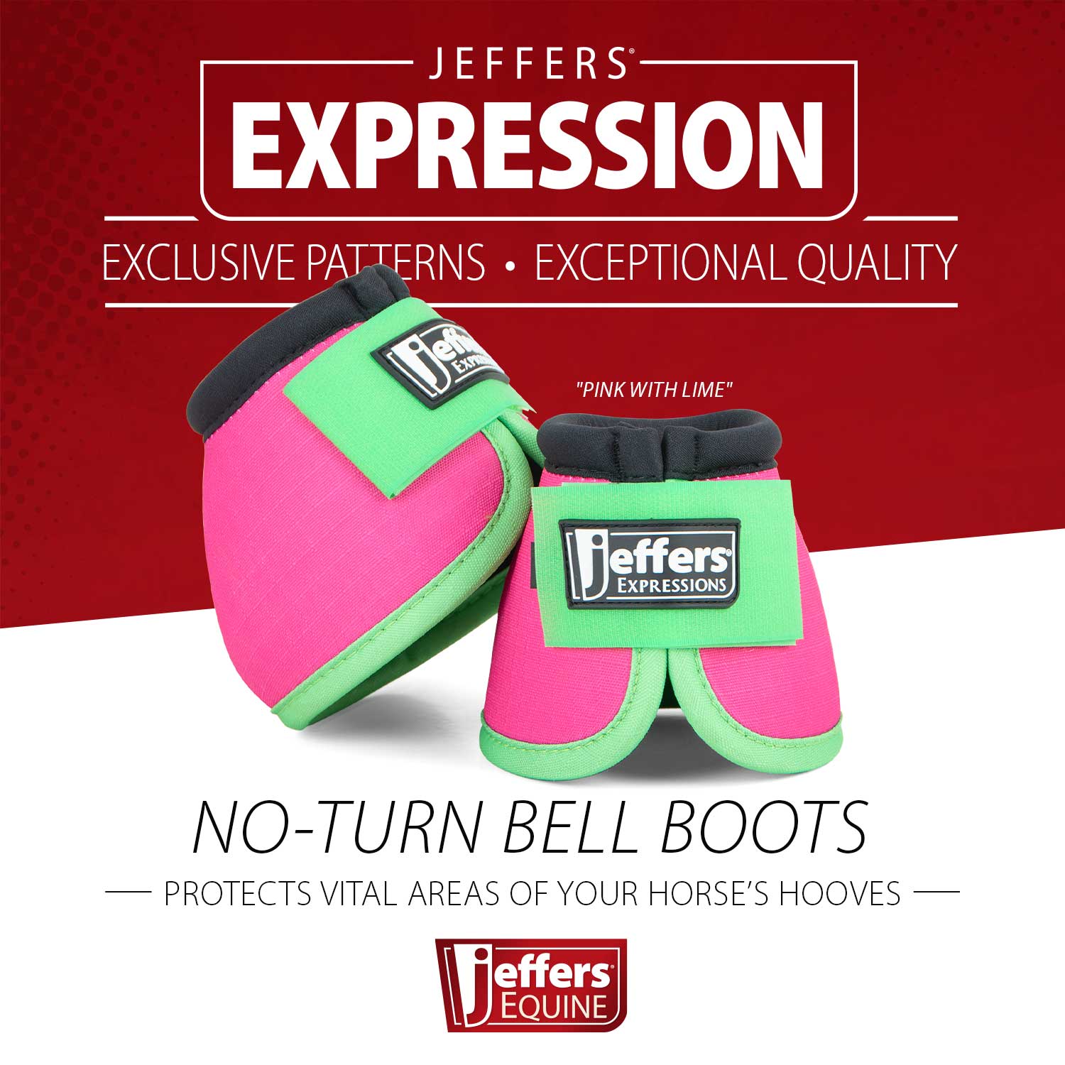 Image of Jeffers Expression Neon No-Turn Bell Boots for Horses