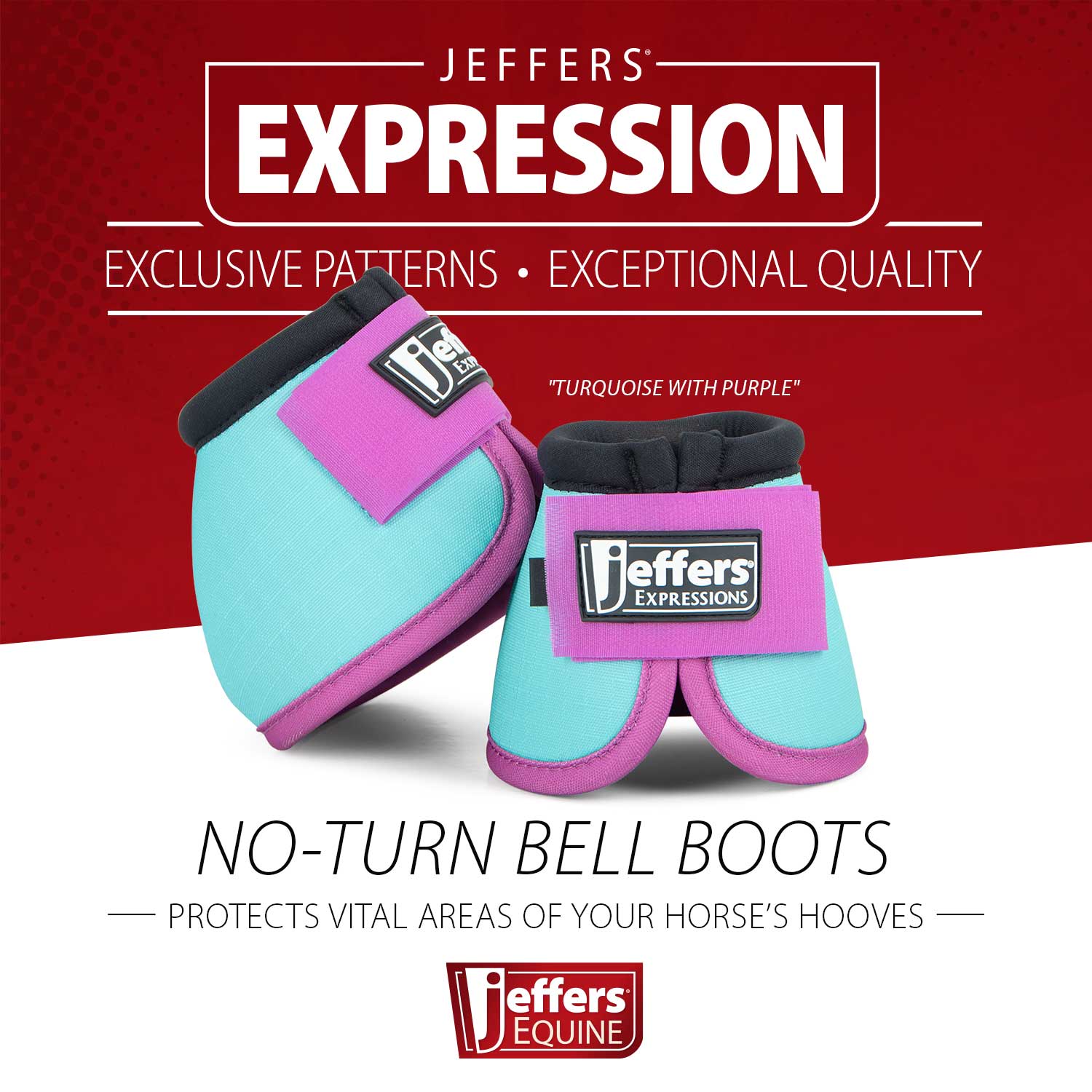 Image of Jeffers Expression Neon No-Turn Bell Boots for Horses