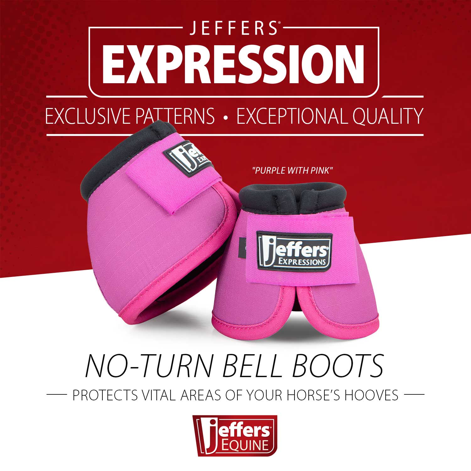 Image of Jeffers Expression Neon No-Turn Bell Boots for Horses