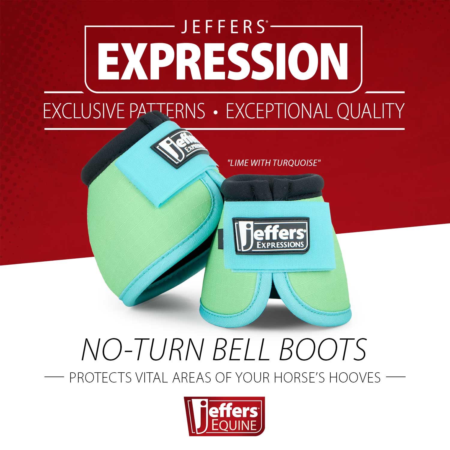 Image of Jeffers Expression Neon No-Turn Bell Boots for Horses