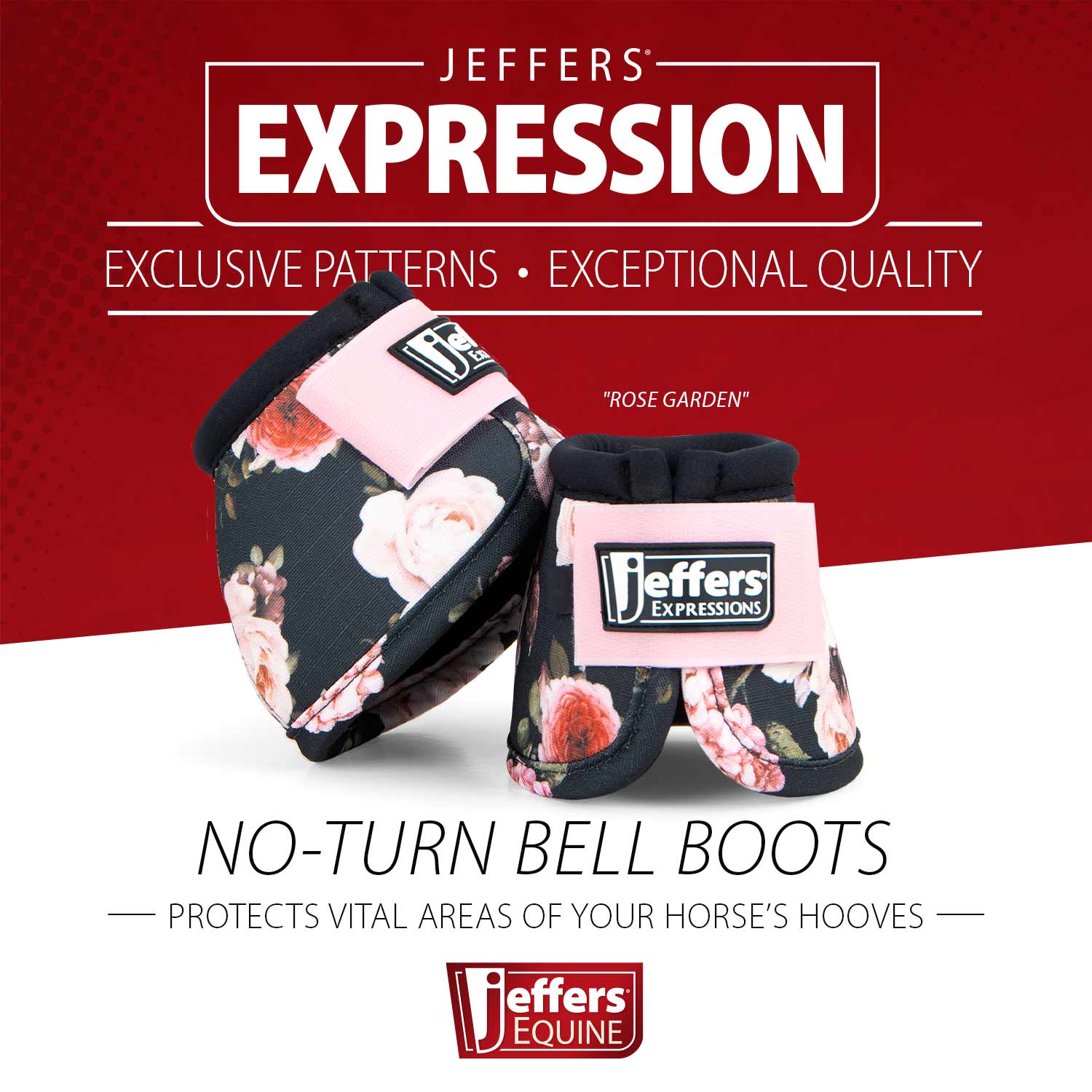 Image of Jeffers Expression No-Turn Bell Boots for Horses, Pair, Nylon