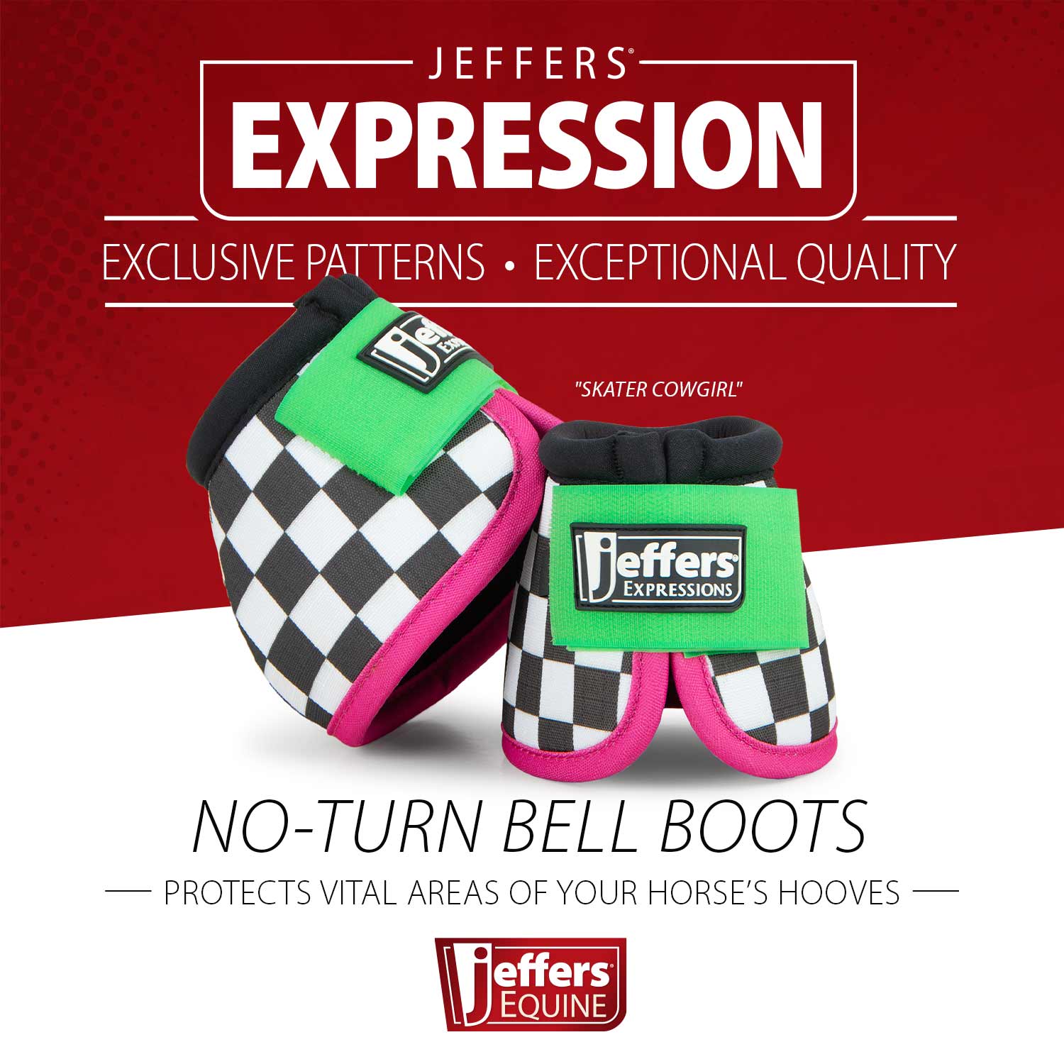 Image of Jeffers Expression No-Turn Bell Boots for Horses, Pair, Nylon