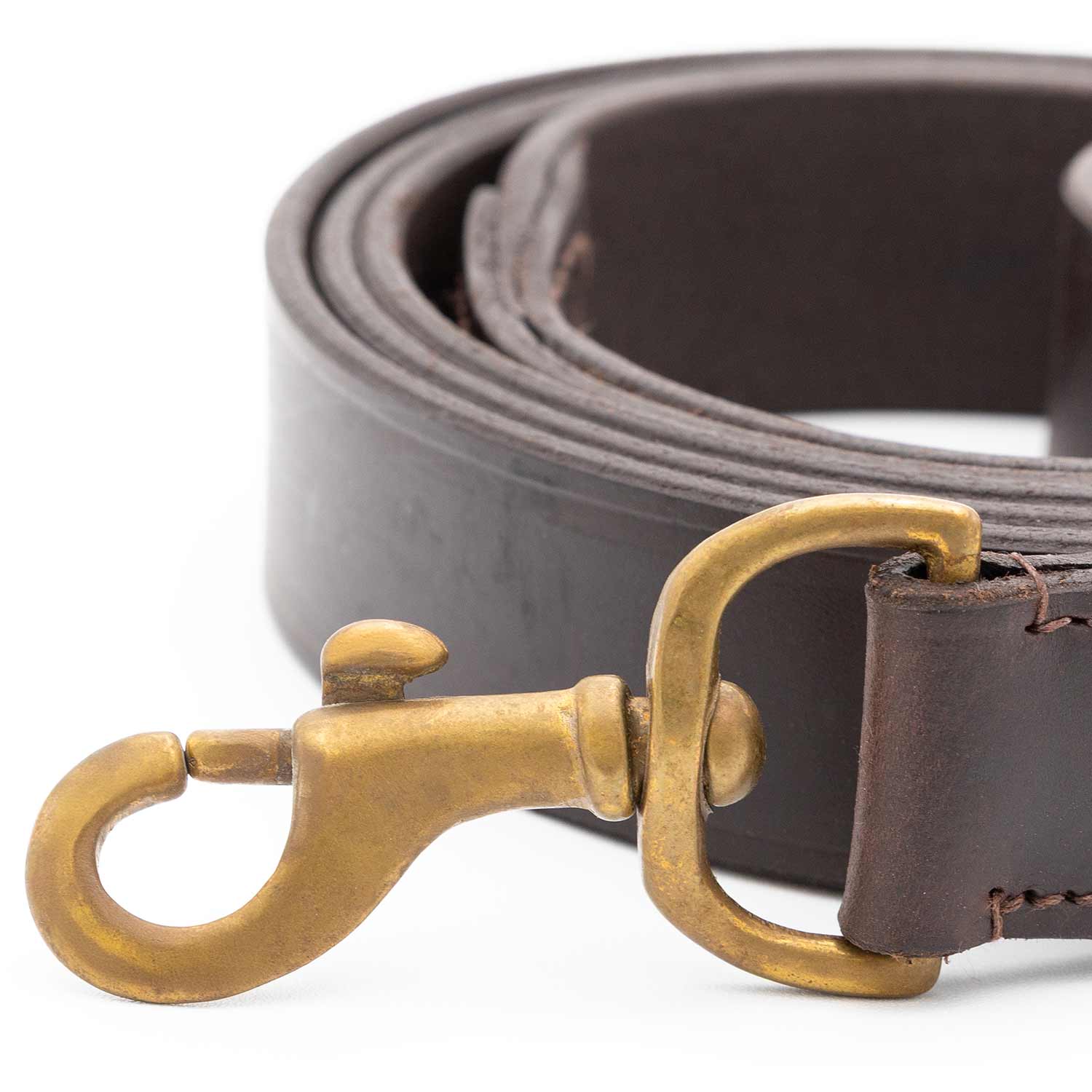 Image of Jeffers Flat Leather Dog Leash with Hand Strap Handle, 6 Feet Long