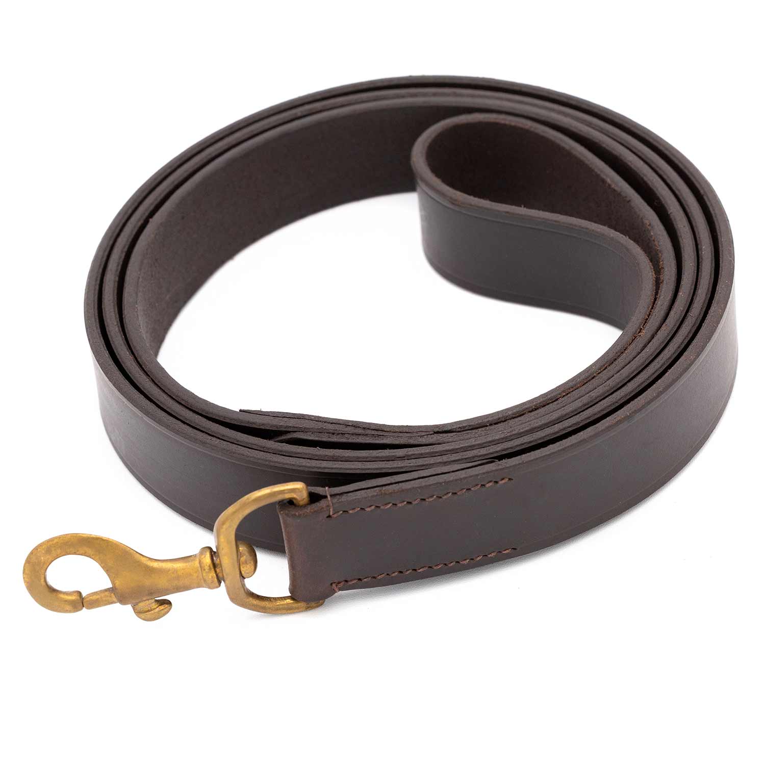 Image of Jeffers Flat Leather Dog Leash with Hand Strap Handle, 6 Feet Long