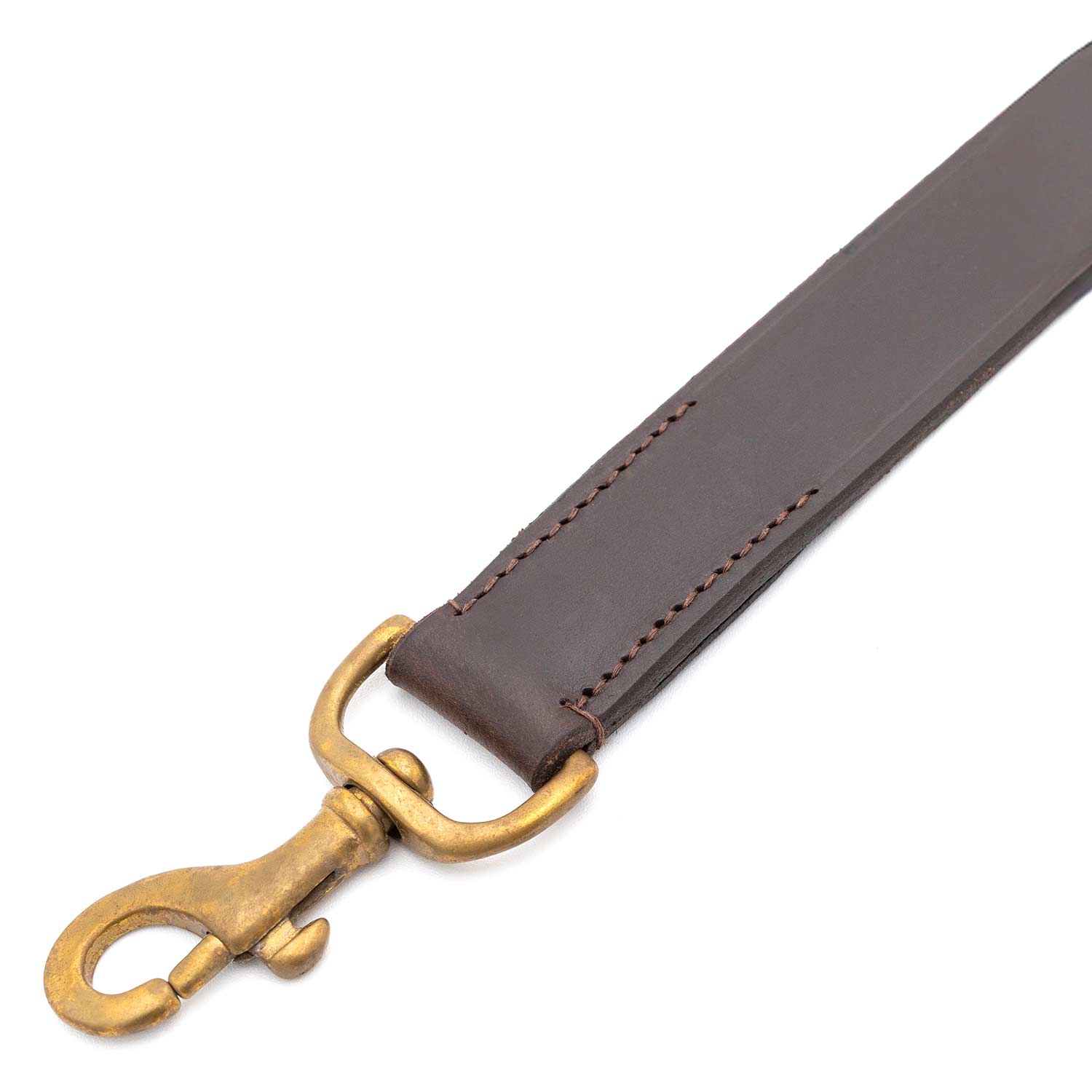 Image of Jeffers Flat Leather Dog Leash with Hand Strap Handle, 6 Feet Long