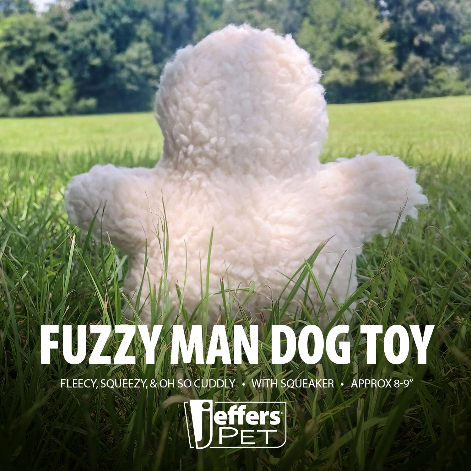Image of Jeffers Fuzzy Shapes Squeaker Dog Toys, Natural Color, Star/Man/Bone
