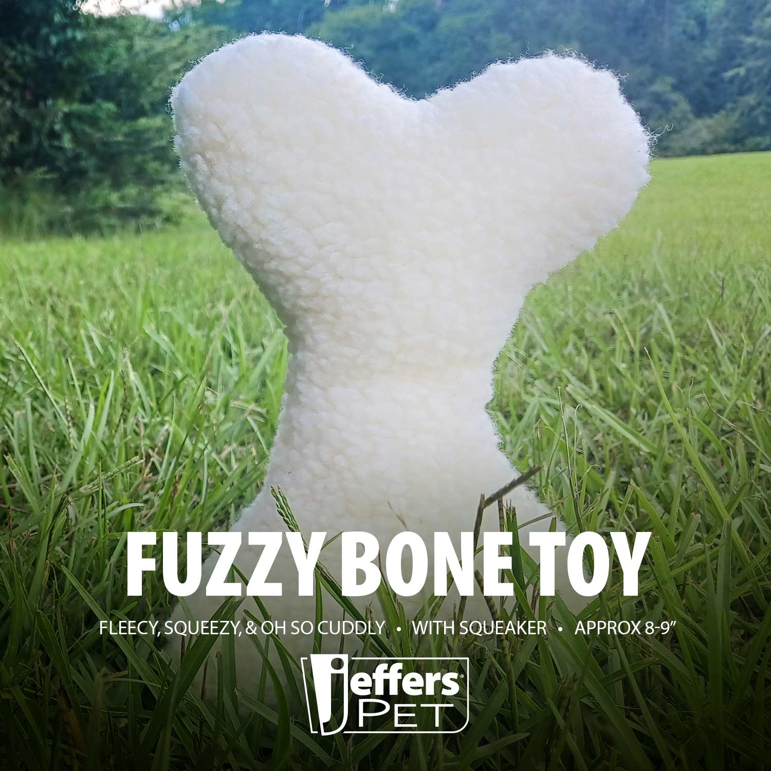 Image of Jeffers Fuzzy Shapes Squeaker Dog Toys, Natural Color, Star/Man/Bone