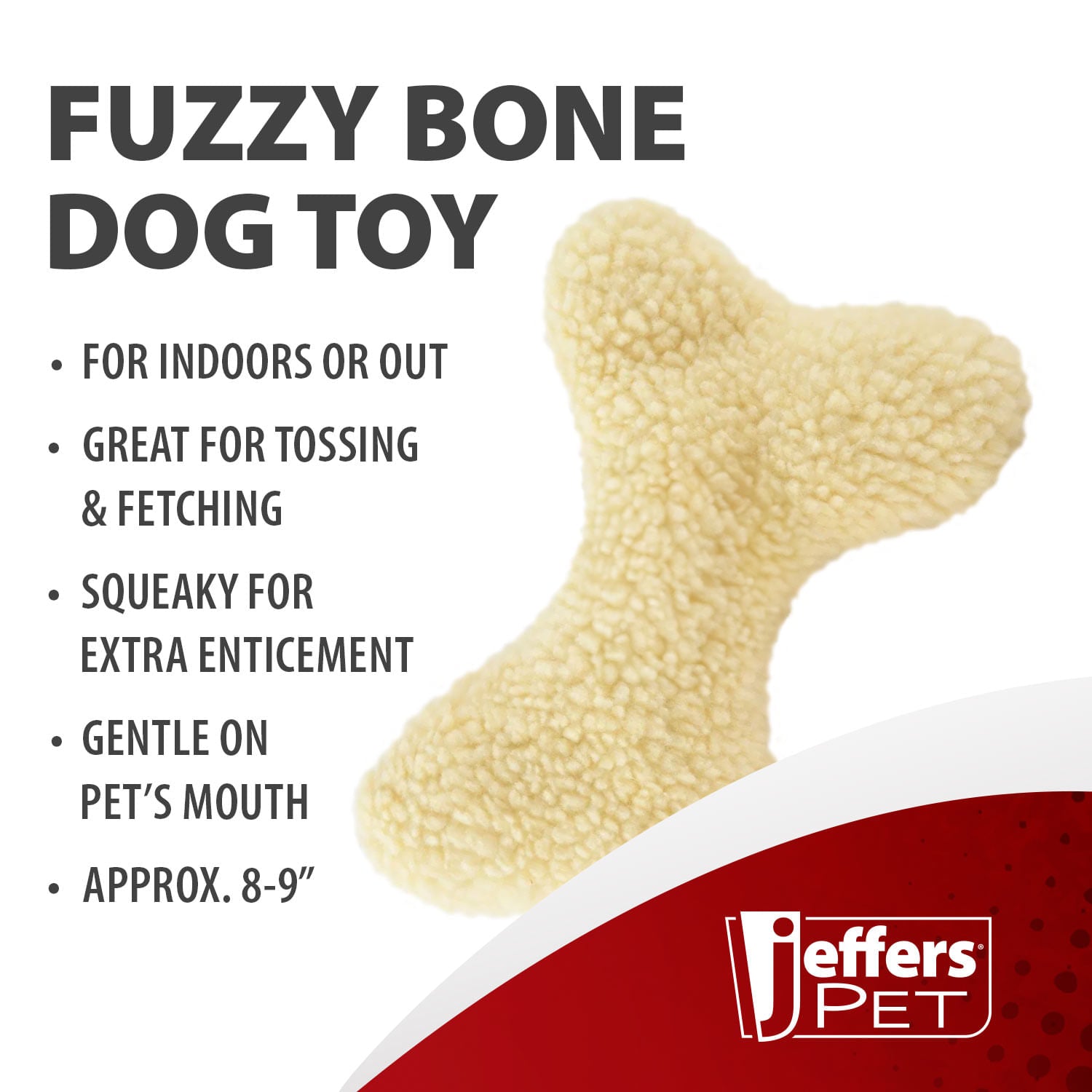 Image of Jeffers Fuzzy Shapes Squeaker Dog Toys, Natural Color, Star/Man/Bone