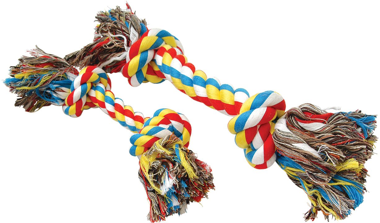 Image of Jeffers Multi-Colored Braided Rope Bone Tug Toy for Dogs