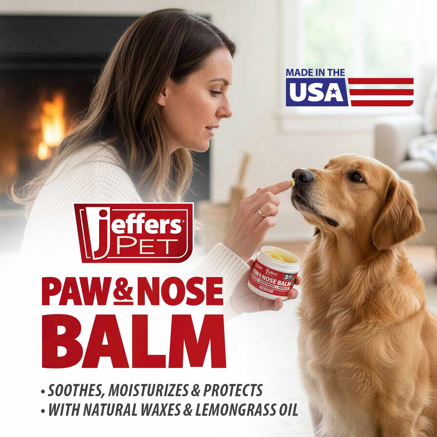 Image of Jeffers Paw and Nose Protection Balm for Dogs, 3 ounce