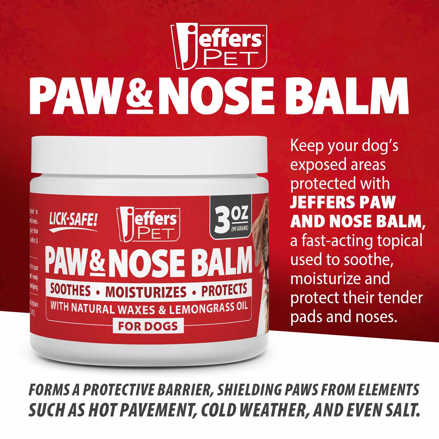 Image of Jeffers Paw and Nose Protection Balm for Dogs, 3 ounce