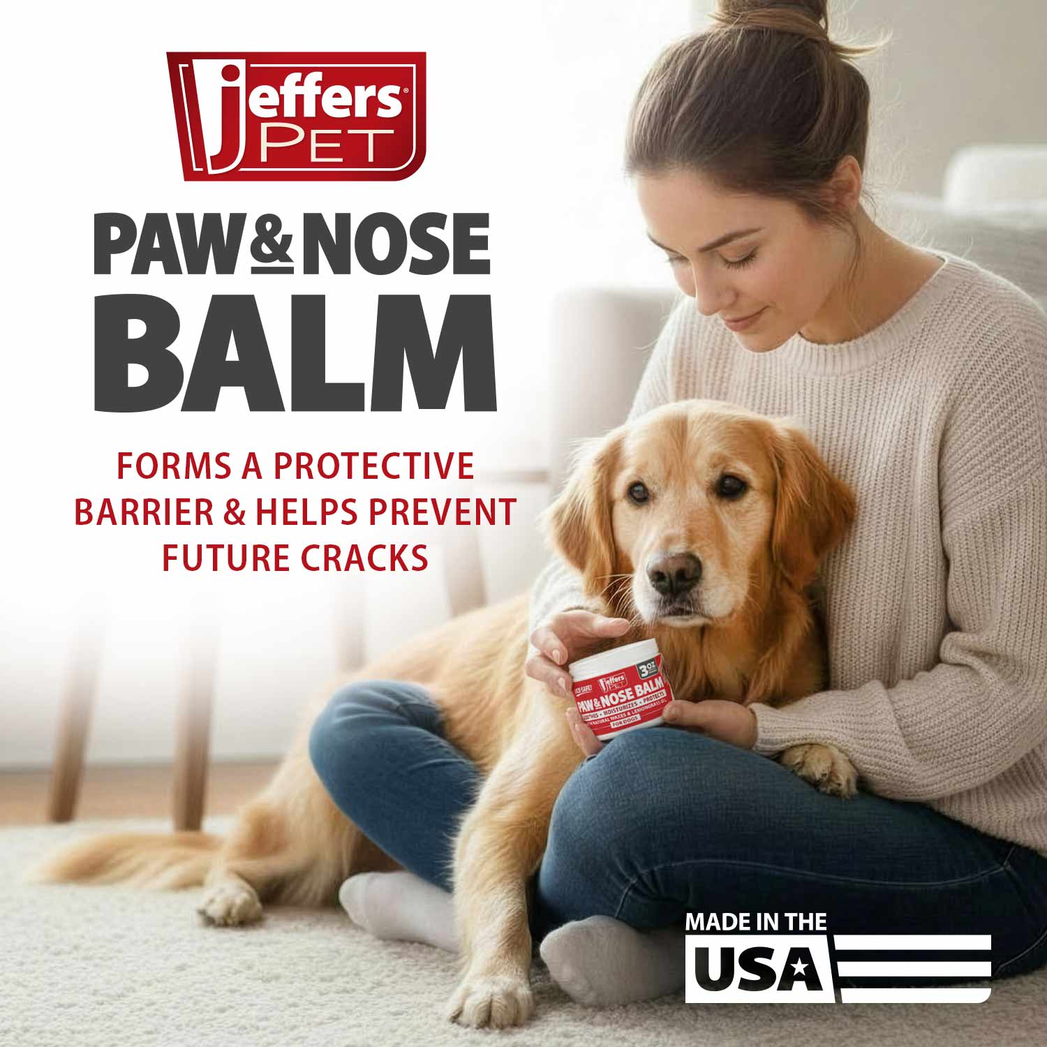 Image of Jeffers Paw and Nose Protection Balm for Dogs, 3 ounce