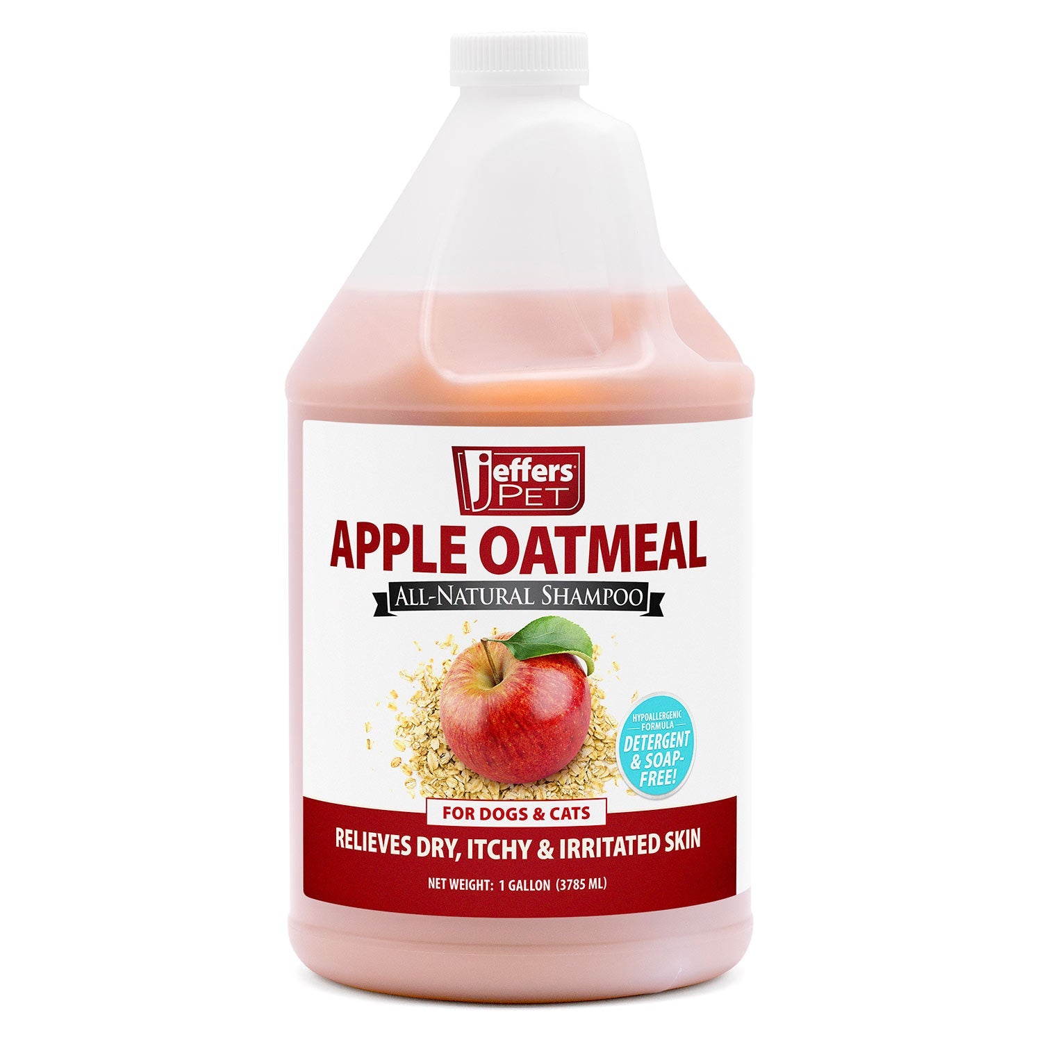 Image of Jeffers Pet Apple Oatmeal All-Natural Hypoallergenic Dry Skin Shampoo for Dogs and Cats