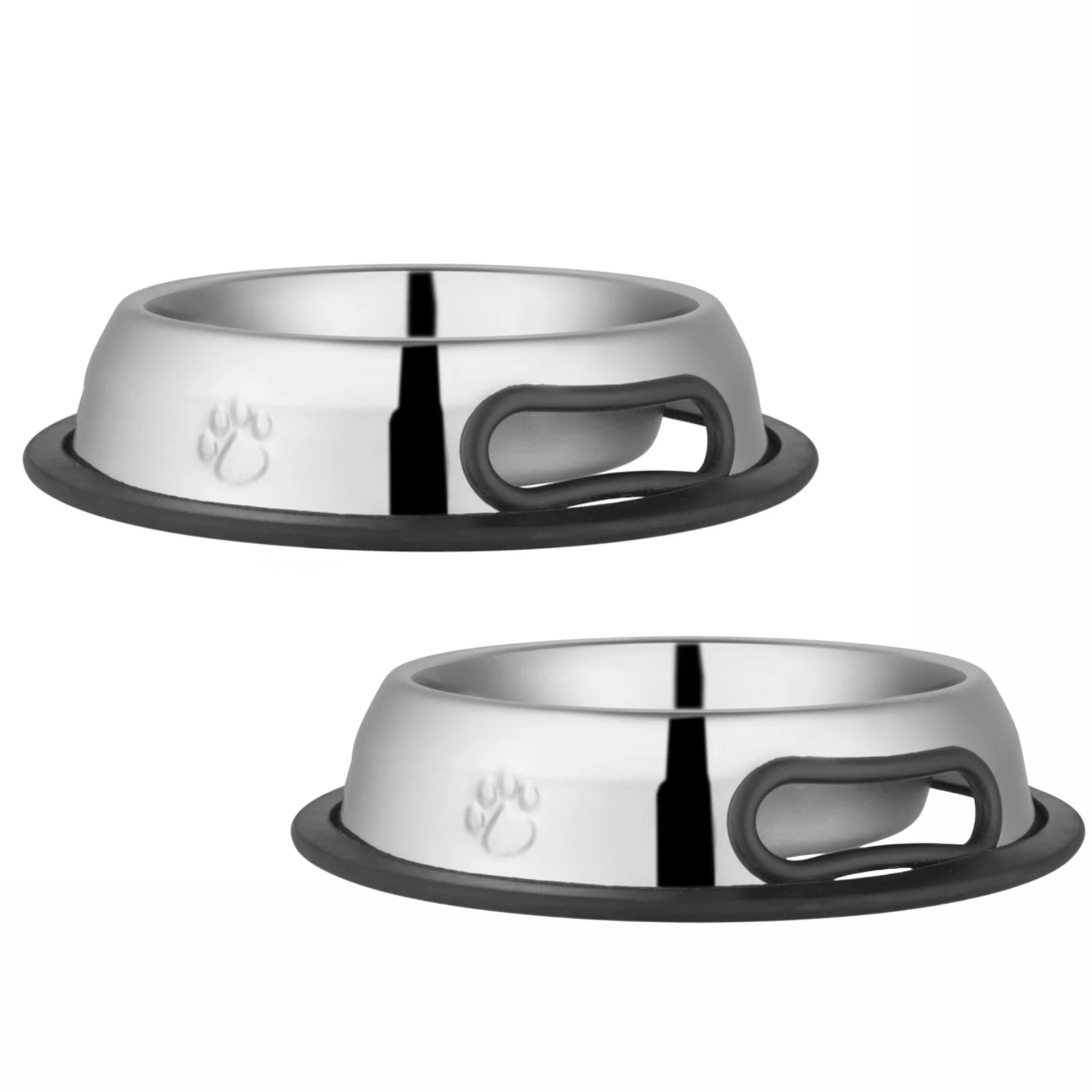 Image of Jeffers Pet Embossed No-Tip Anti-Skid Stainless Steel Pet Bowls for Dogs, Cats, Puppies, Kittens – Rubber Base, Food & Water Feeding Dish