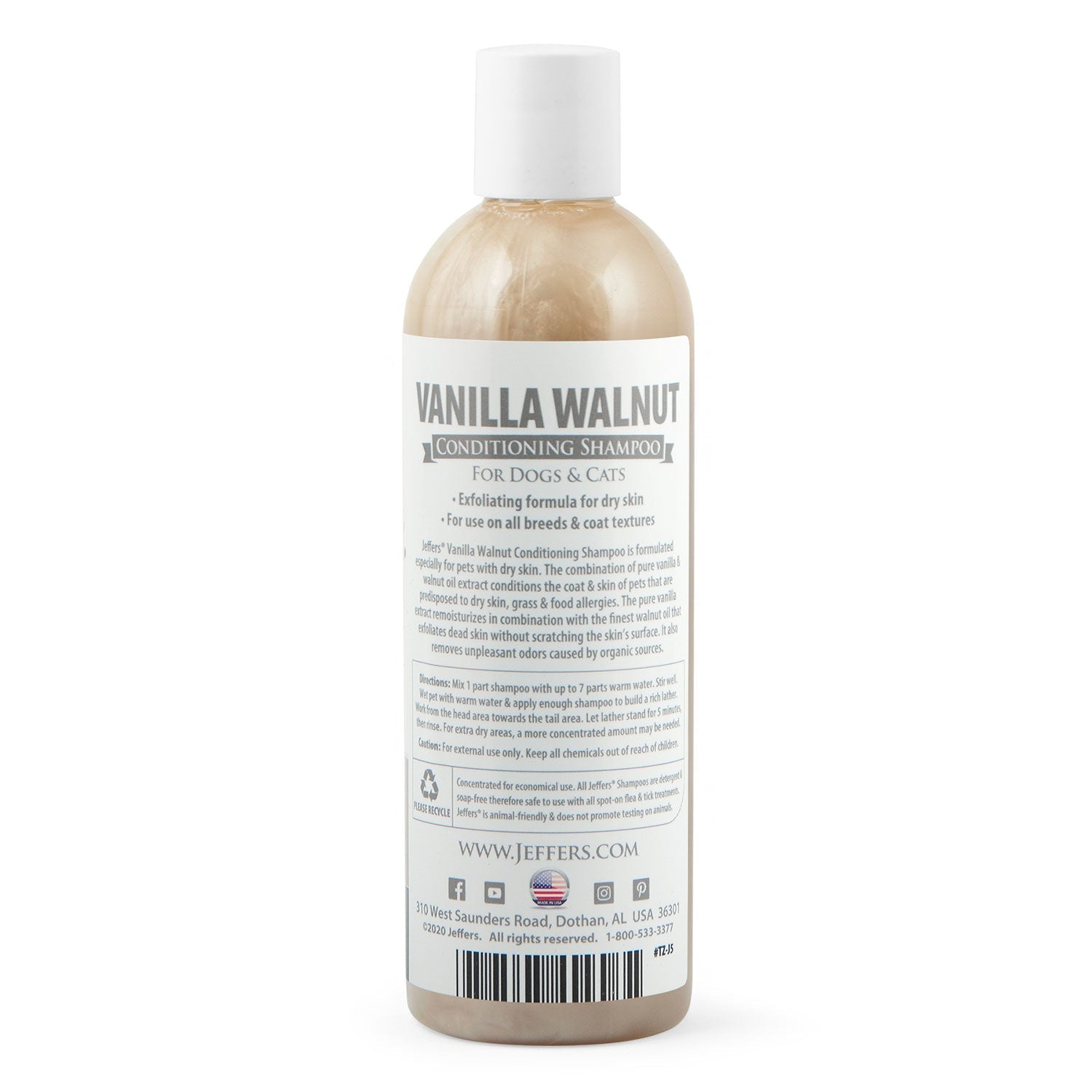 Image of Jeffers Pet Vanilla Walnut Exfoliating Dog & Cat Conditioning Shampoo