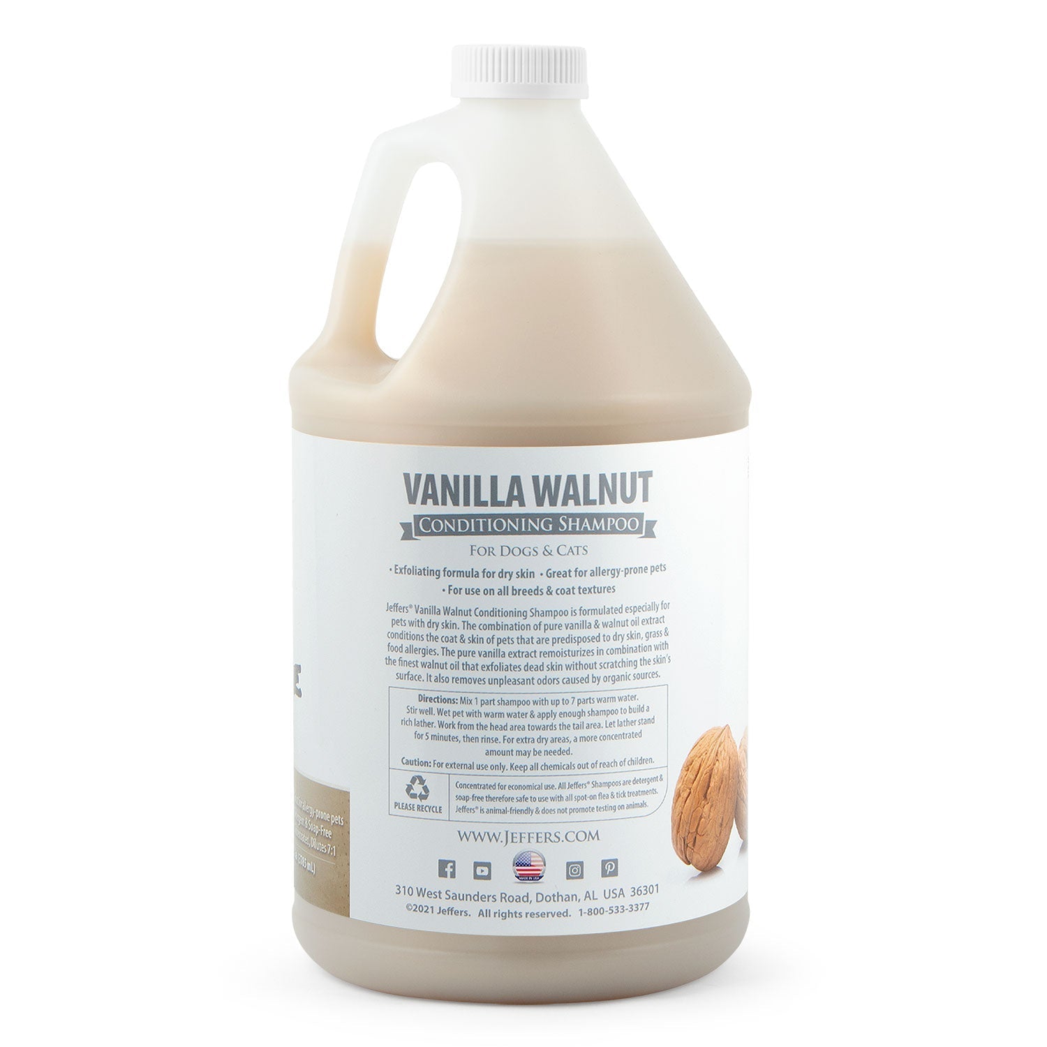 Image of Jeffers Pet Vanilla Walnut Exfoliating Dog & Cat Conditioning Shampoo