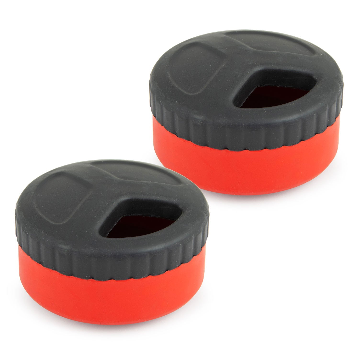 Image of Jeffers Red Hockey Puck Natural Rubber Treat Dispensing Dental Dog Chew Toy