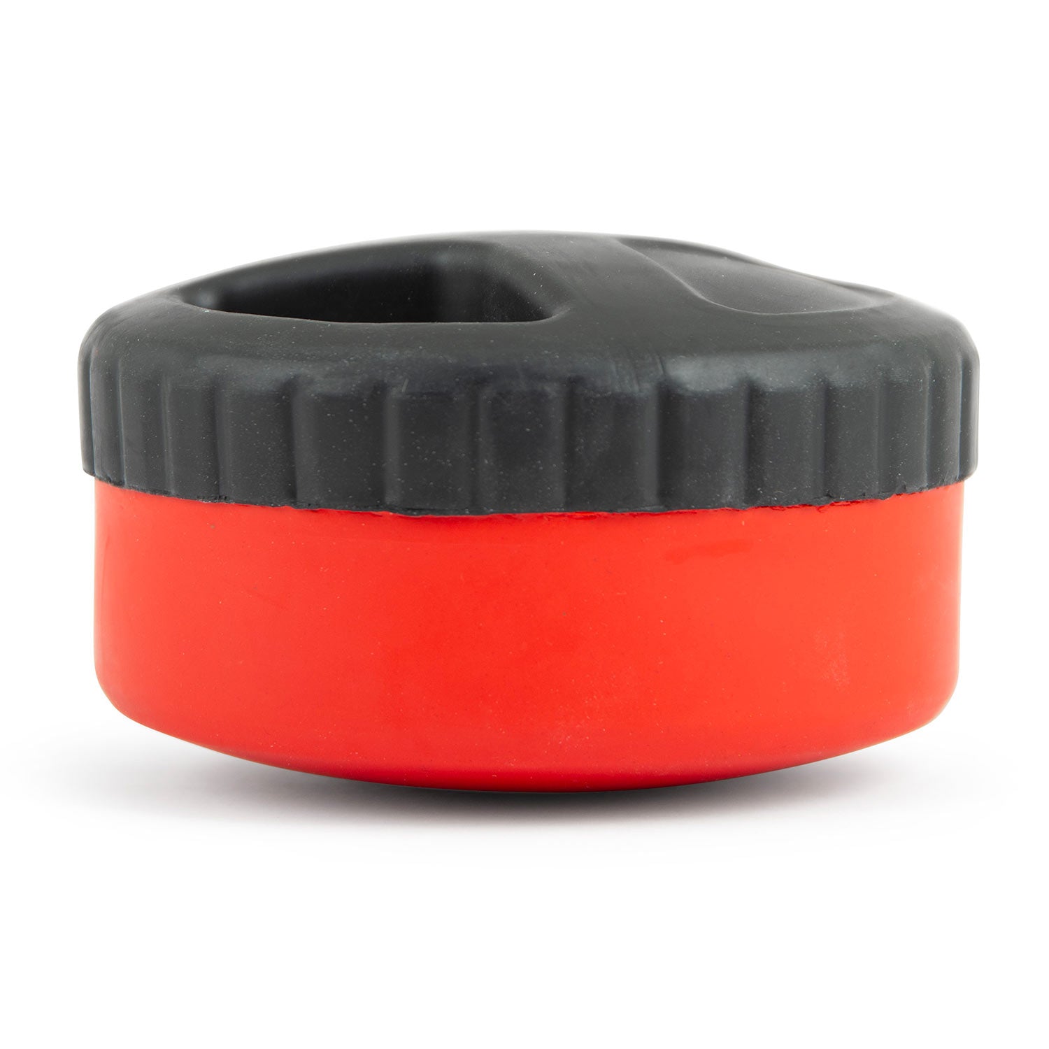 Image of Jeffers Red Hockey Puck Natural Rubber Treat Dispensing Dental Dog Chew Toy