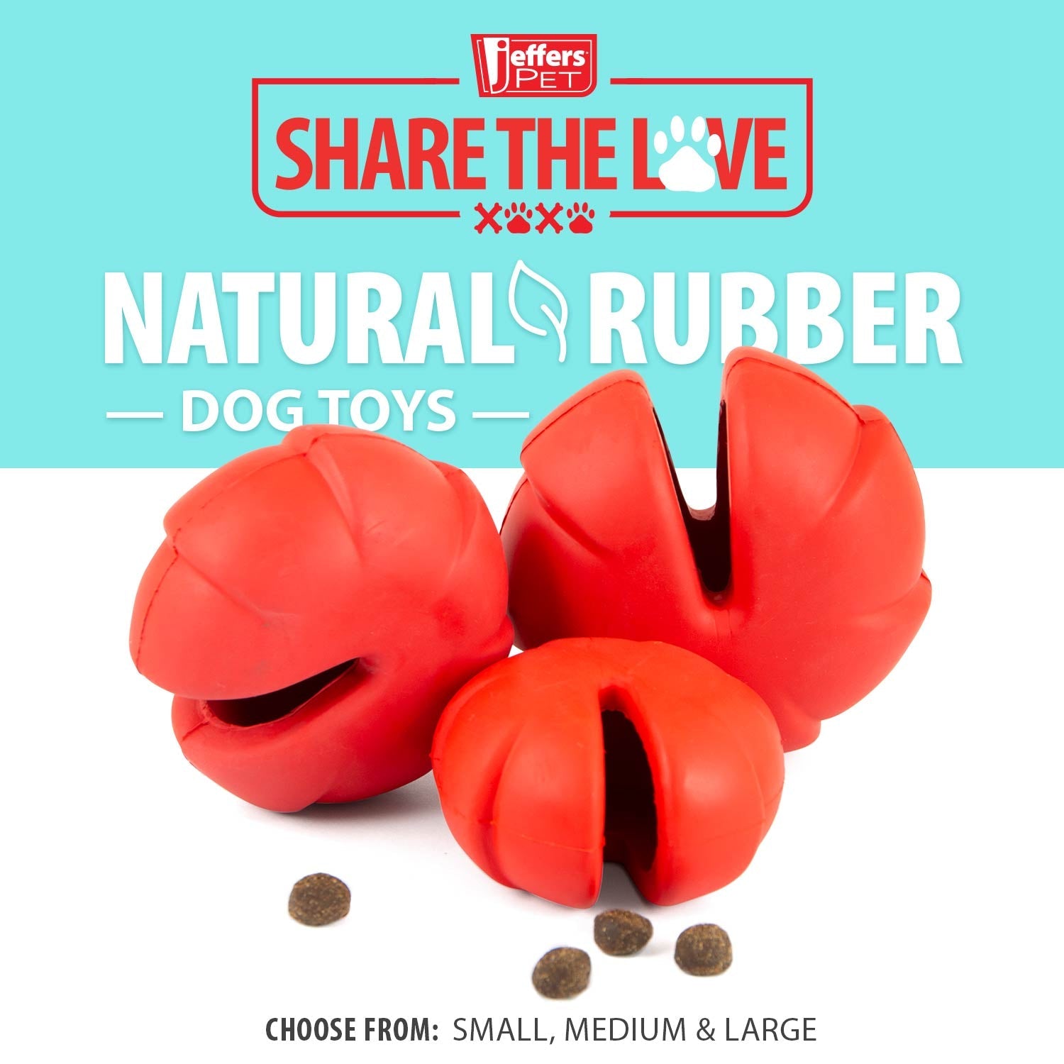 Image of Jeffers Red Millipede Natural Rubber Treat Dispensing Dental Dog Chew Toy