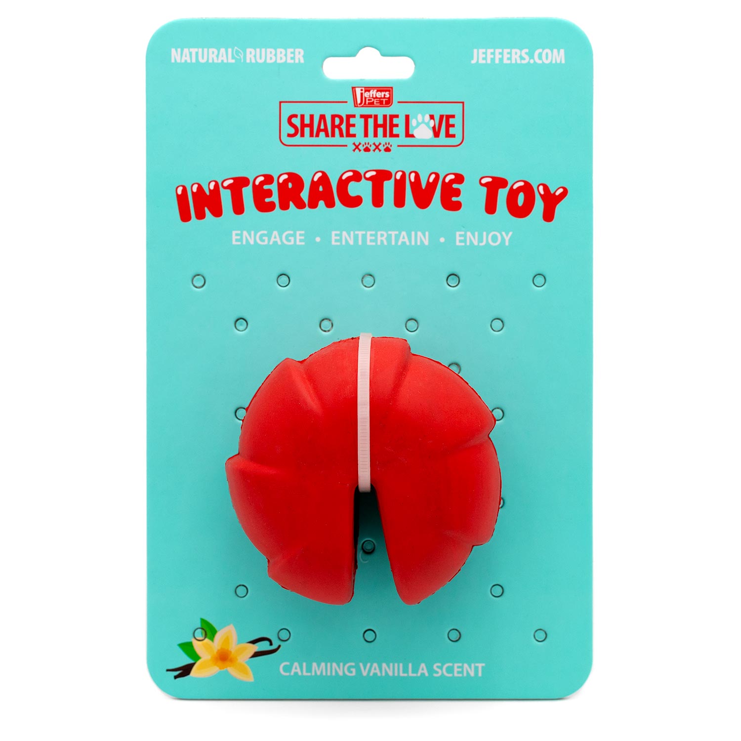 Image of Jeffers Red Millipede Natural Rubber Treat Dispensing Dental Dog Chew Toy
