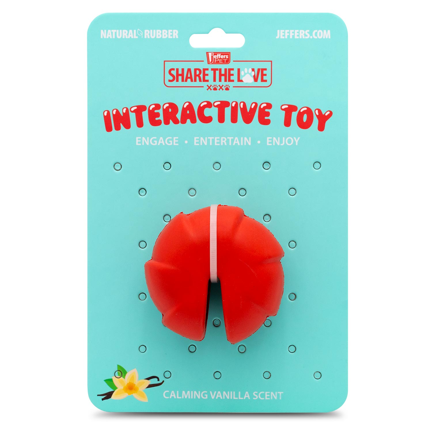 Image of Jeffers Red Millipede Natural Rubber Treat Dispensing Dental Dog Chew Toy