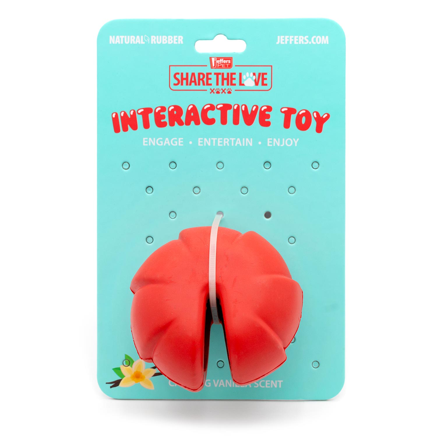 Image of Jeffers Red Millipede Natural Rubber Treat Dispensing Dental Dog Chew Toy