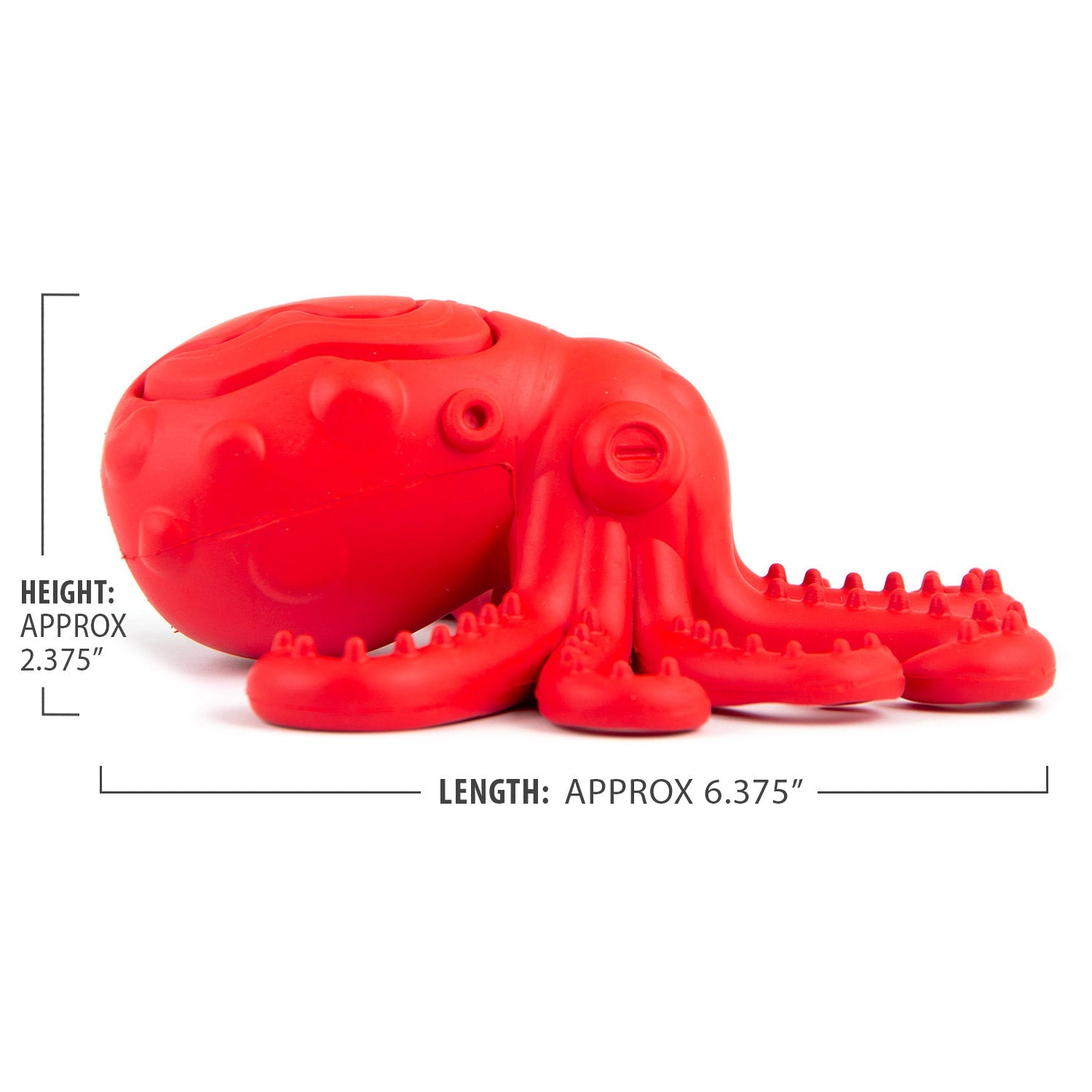 Image of Jeffers Red Octopus Natural Rubber Treat Dispensing Dental Dog Chew Toy