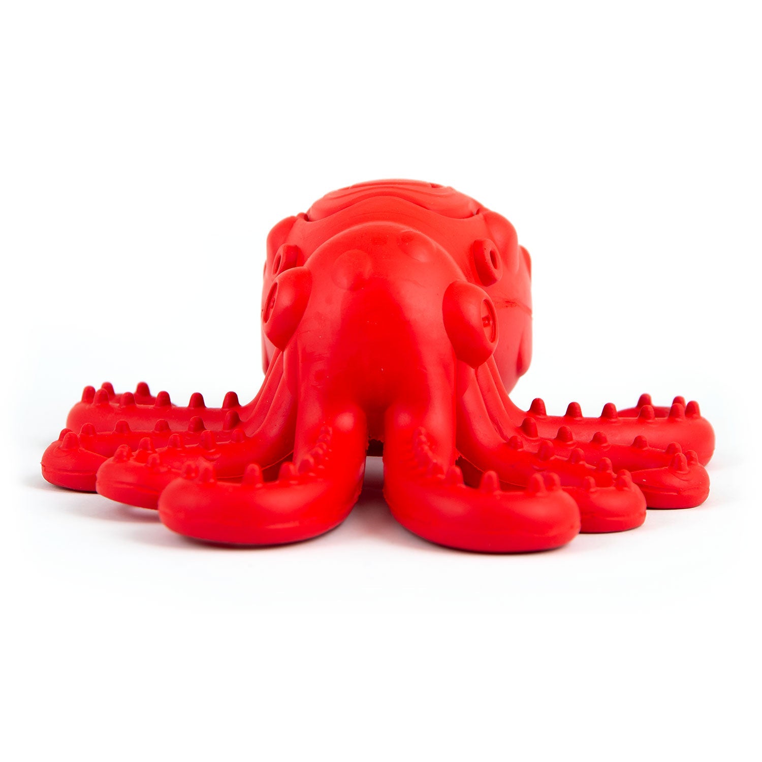 Image of Jeffers Red Octopus Natural Rubber Treat Dispensing Dental Dog Chew Toy