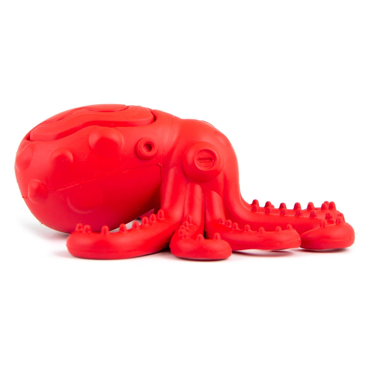 Image of Jeffers Red Octopus Natural Rubber Treat Dispensing Dental Dog Chew Toy