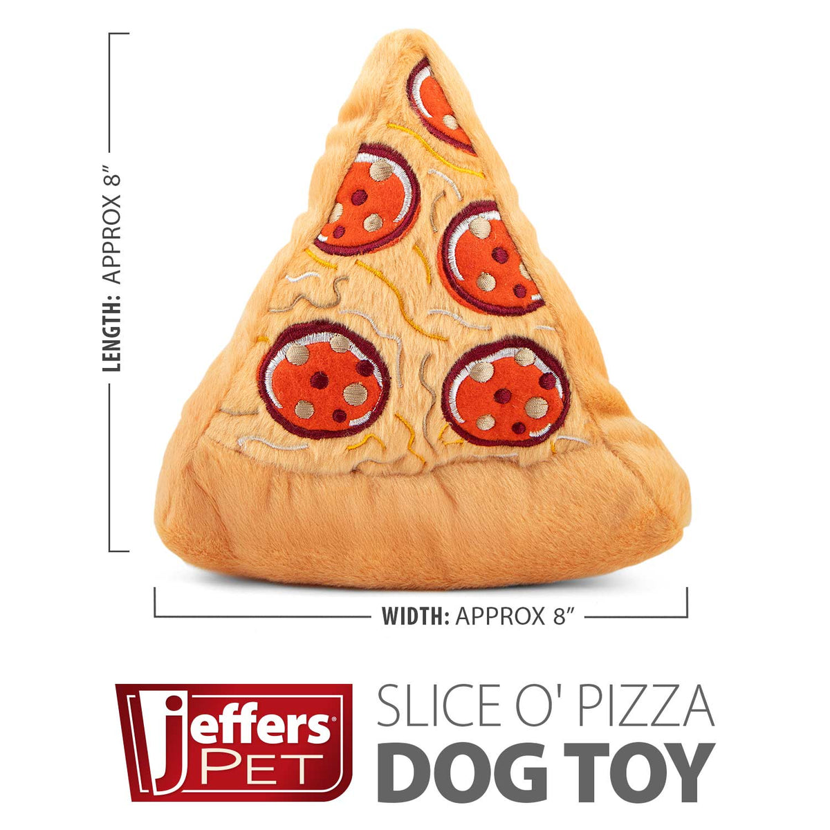 Jeffers Slice O' Pizza Crinkle & Squeak Dog Toy, Each