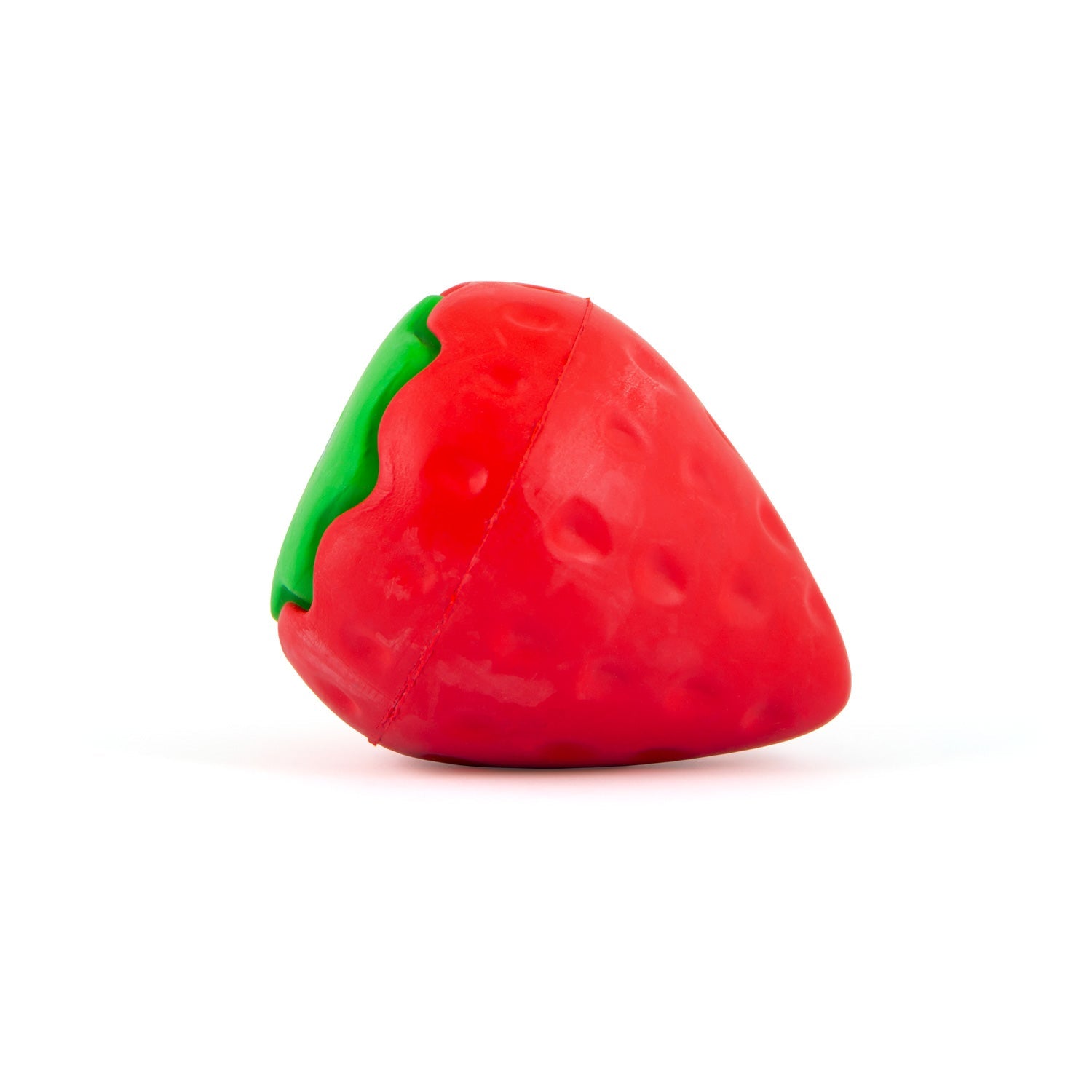 Image of Jeffers Squeaky Strawberry Natural Rubber Dog Dental Chew Toy with Squeaker & Vanilla Scent for Medium Chewers
