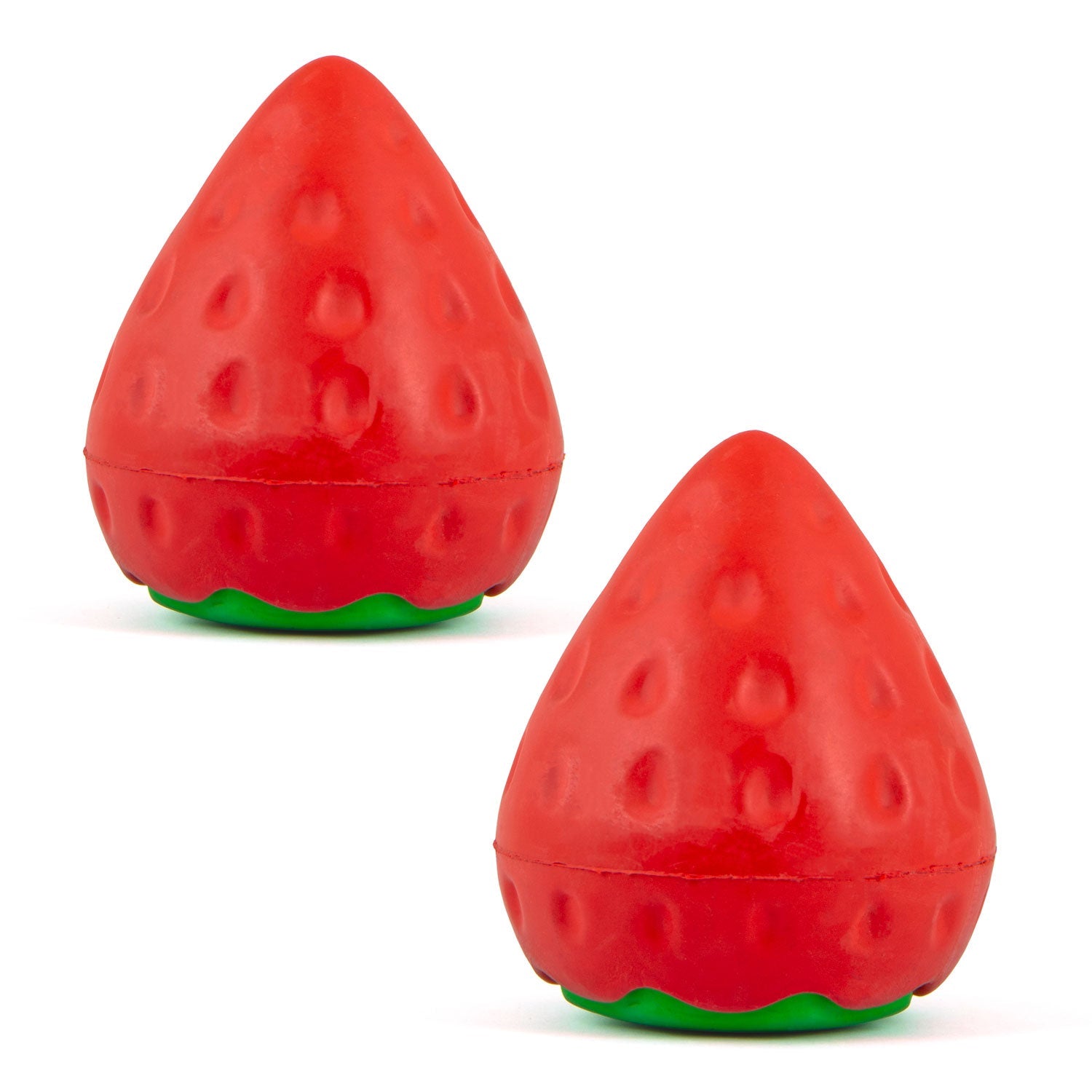 Image of Jeffers Squeaky Strawberry Natural Rubber Dog Dental Chew Toy with Squeaker & Vanilla Scent for Medium Chewers