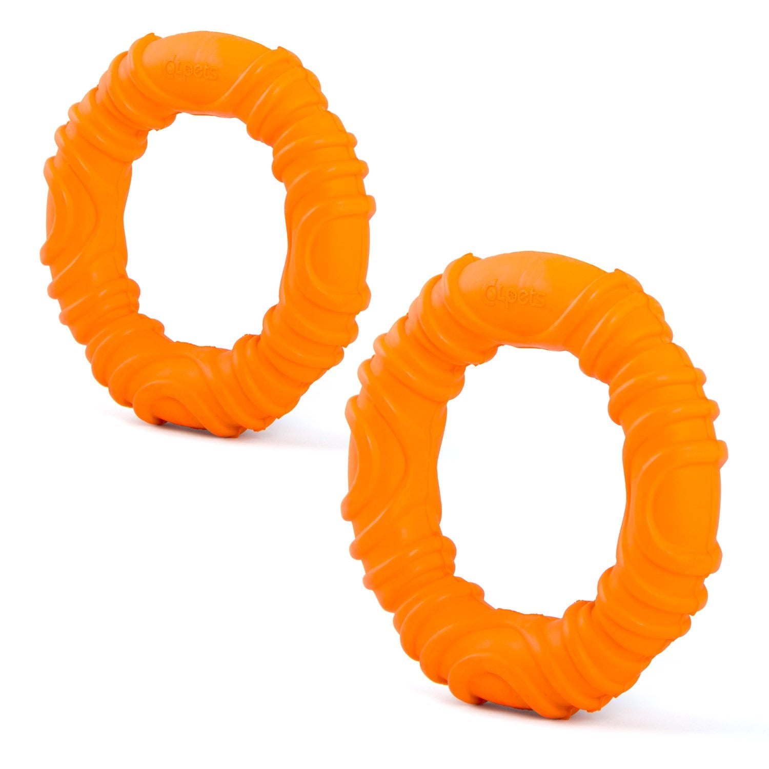 Image of Jeffers Wavy Ring Tugger Natural Rubber Dog Chew Toy for Tug, Fetch & Dental Support