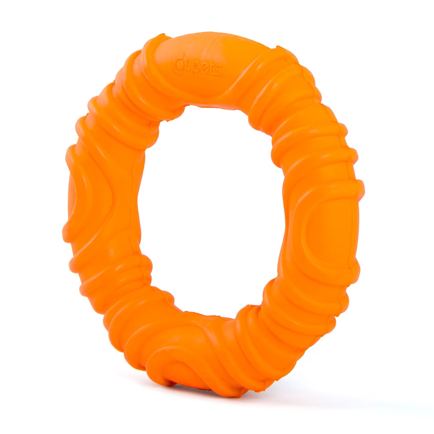 Image of Jeffers Wavy Ring Tugger Natural Rubber Dog Chew Toy for Tug, Fetch & Dental Support