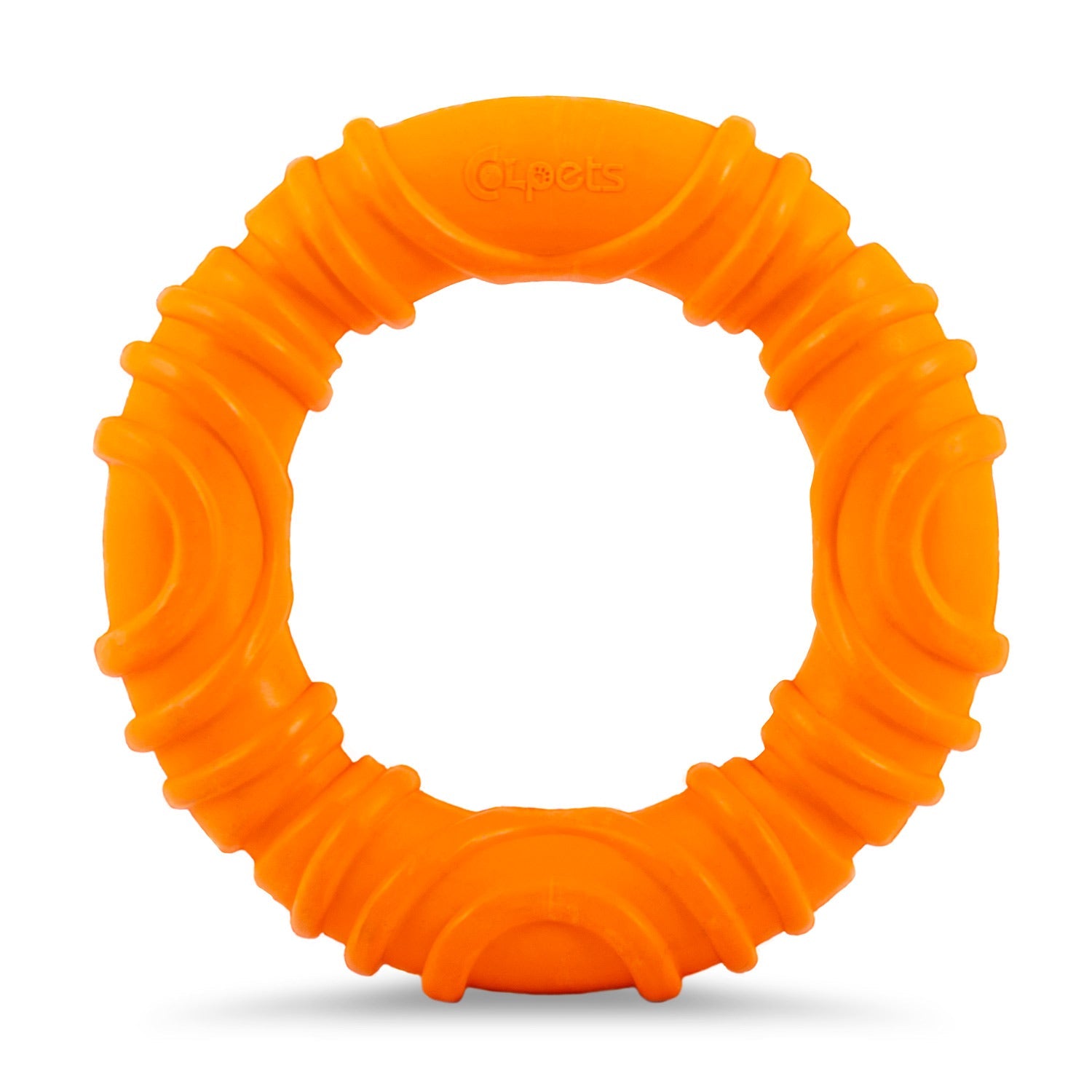 Image of Jeffers Wavy Ring Tugger Natural Rubber Dog Chew Toy for Tug, Fetch & Dental Support