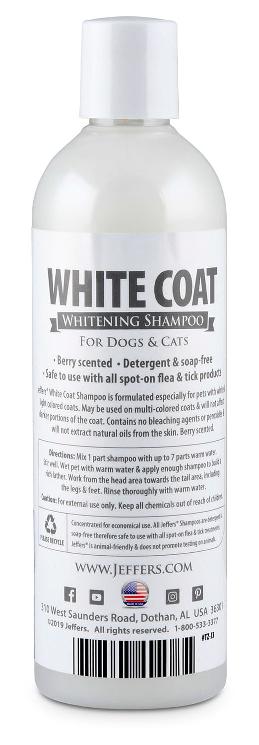 Image of Jeffers Pet White Coat Whitening Dog & Cat Shampoo