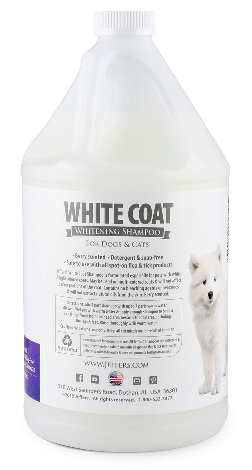 Image of Jeffers Pet White Coat Whitening Dog & Cat Shampoo