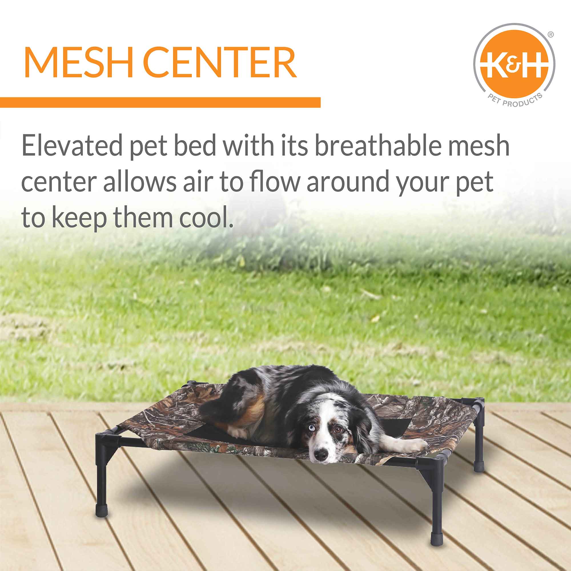 Image of K&H Pet Products Original Pet Cot Elevated Dog Bed, Realtree Edge
