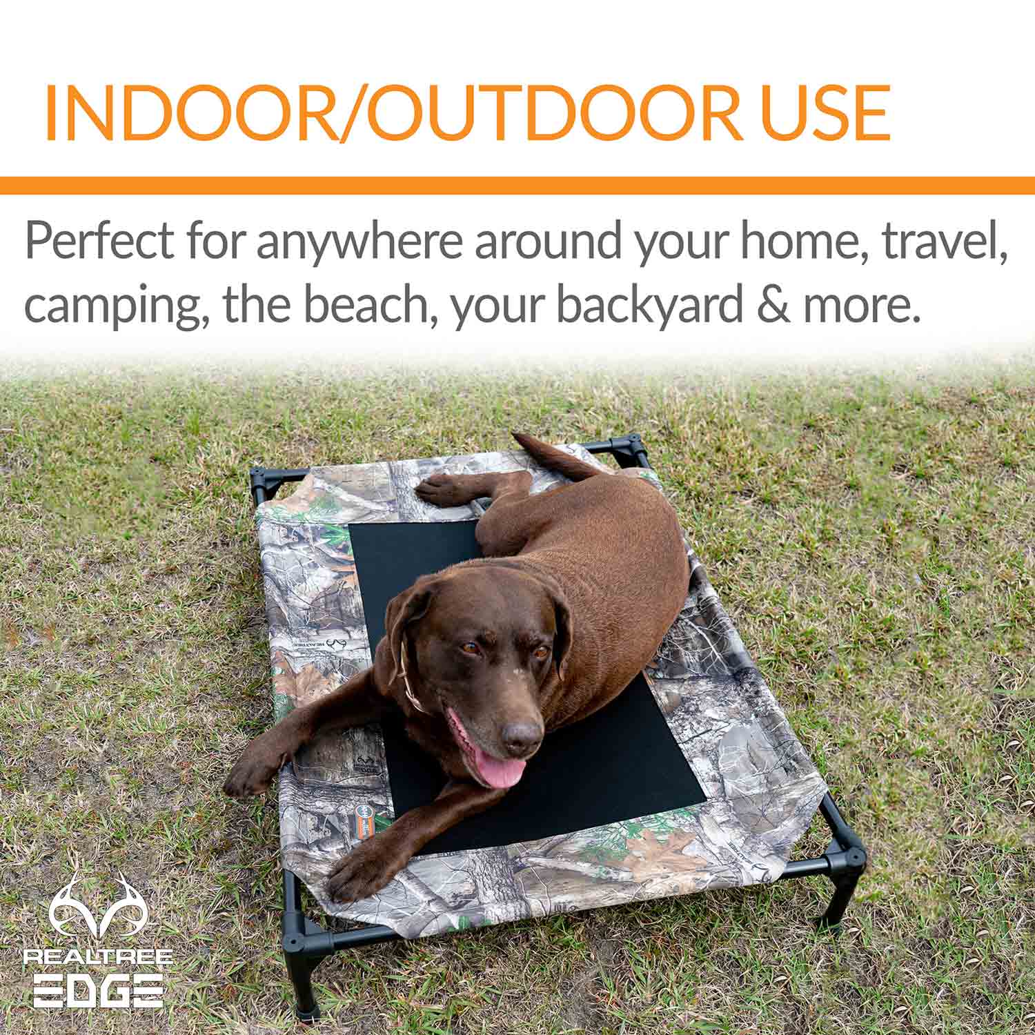 Image of K&H Pet Products Original Pet Cot Elevated Dog Bed, Realtree Edge