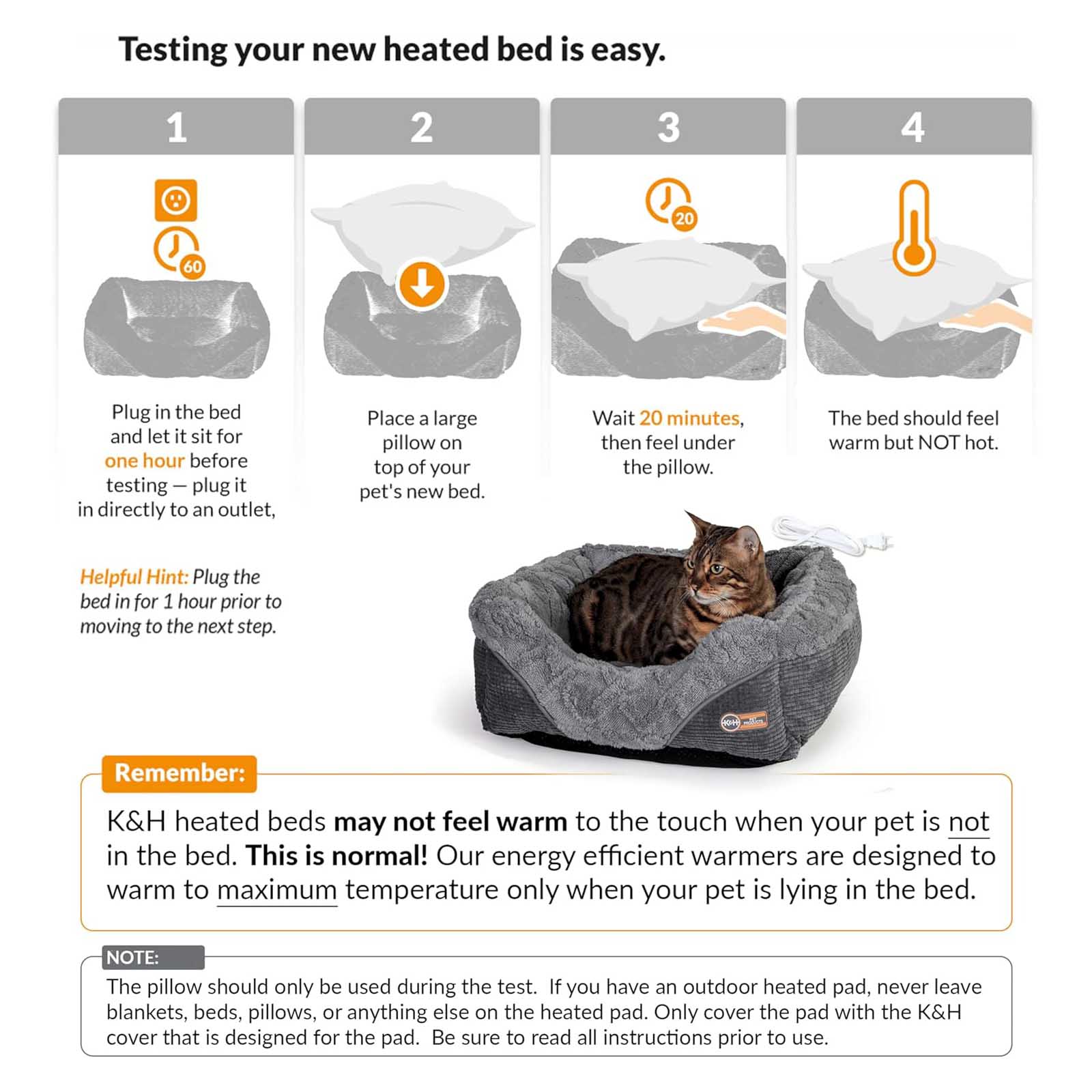 Image of K&H Thermo-Pet Lounge Sleeper Heated Cat & Small Dog Bed – Plush, Non-Slip, Machine Washable Indoor Pet Bed
