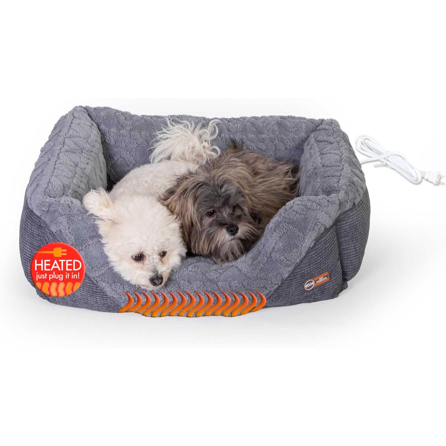 Image of K&H Thermo-Pet Lounge Sleeper Heated Cat & Small Dog Bed – Plush, Non-Slip, Machine Washable Indoor Pet Bed