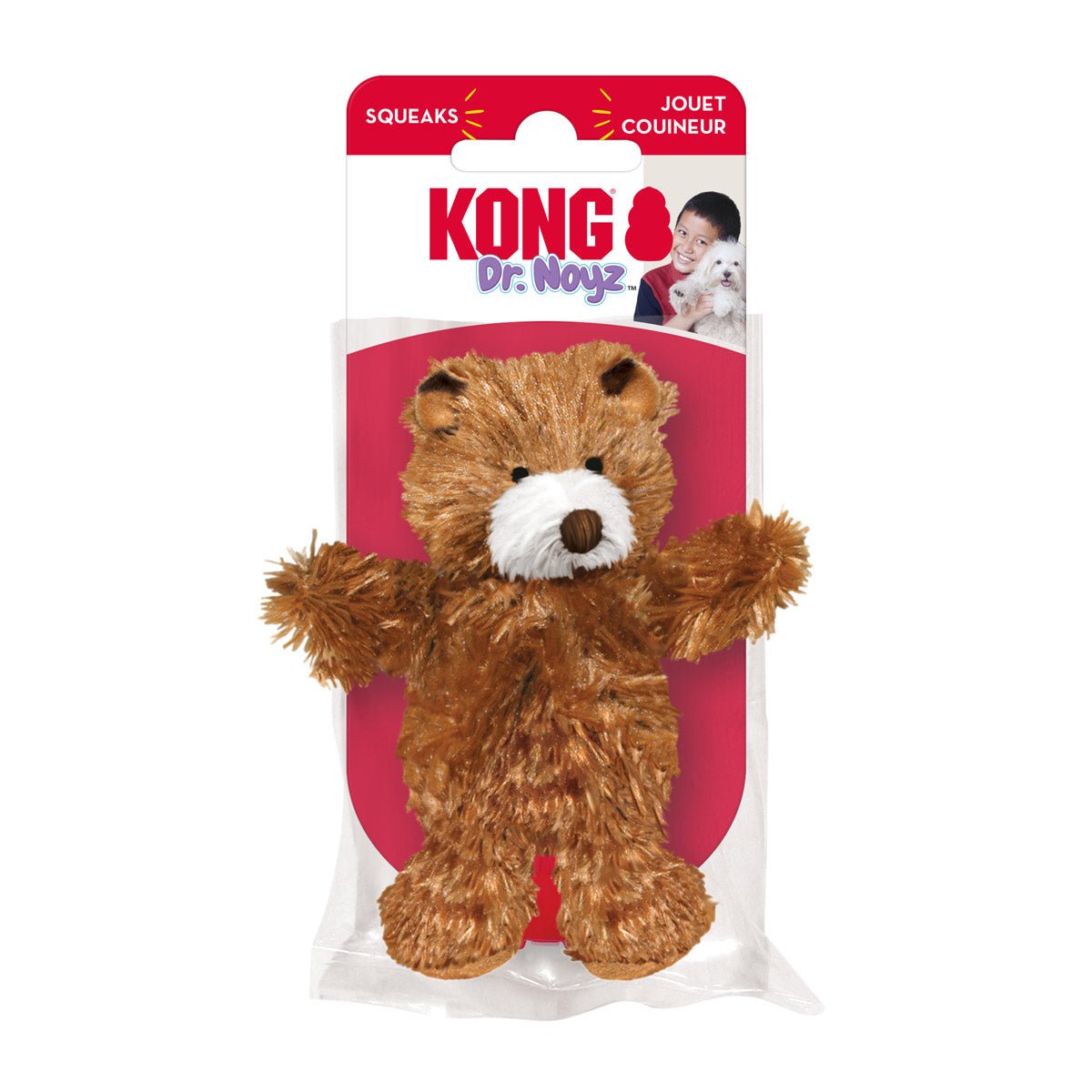 Image of KONG Dr. Noyz X-Small Plush Dog Toys – Stuffing-Free, Soft Cuddle Toy with Removable and Extra Squeaker for Small Dogs