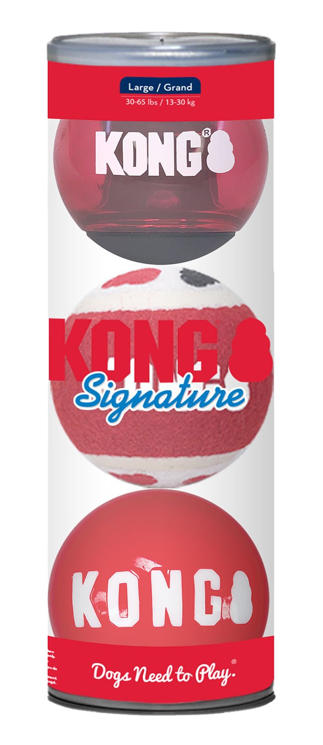 Image of KONG Signature Fetch Dog Toy Balls, Multi-Pack